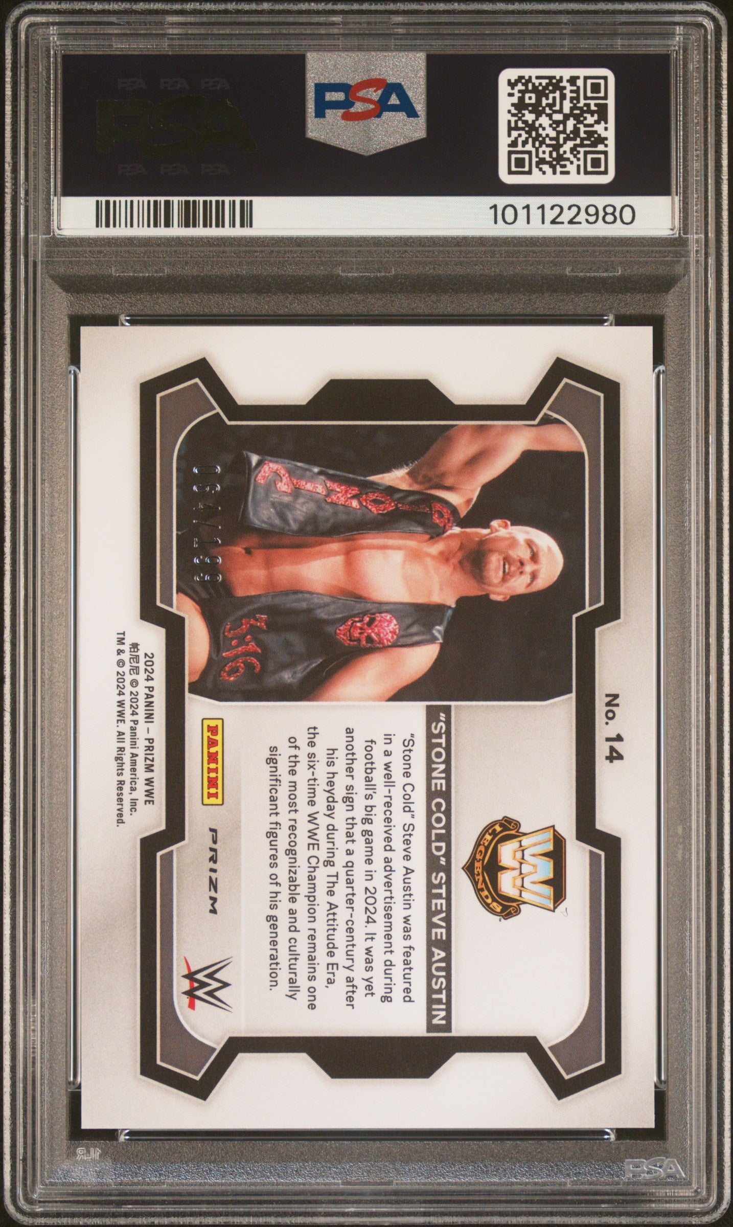 2024 Panini Prizm WWE Steve Austin #14 Premium Box Set PSA 10