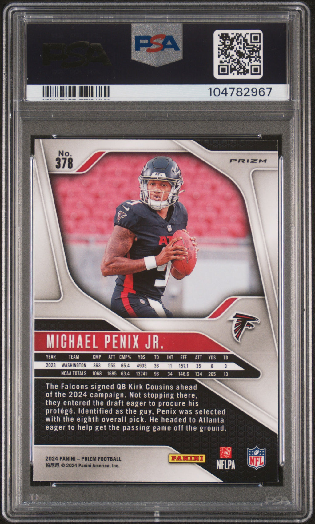 2024 Panini Prizm Michael Penix JR. #378 Pink PSA 9