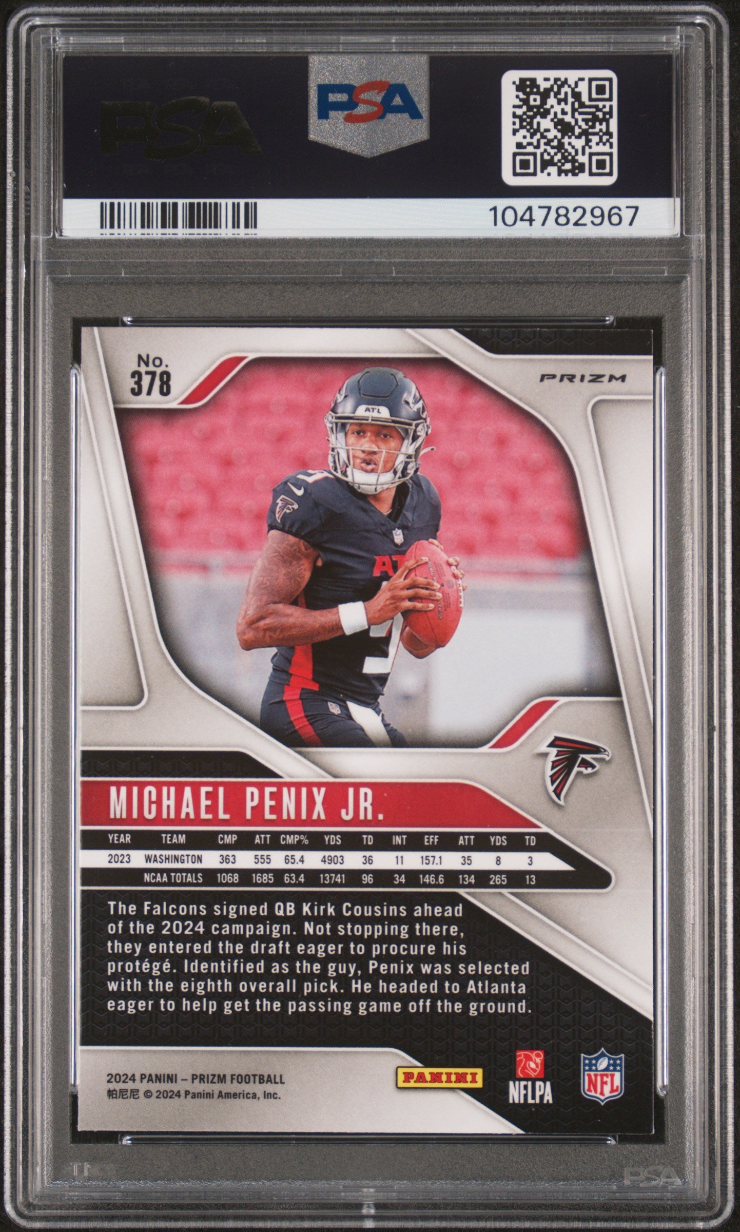2024 Panini Prizm Michael Penix JR. #378 Pink PSA 9