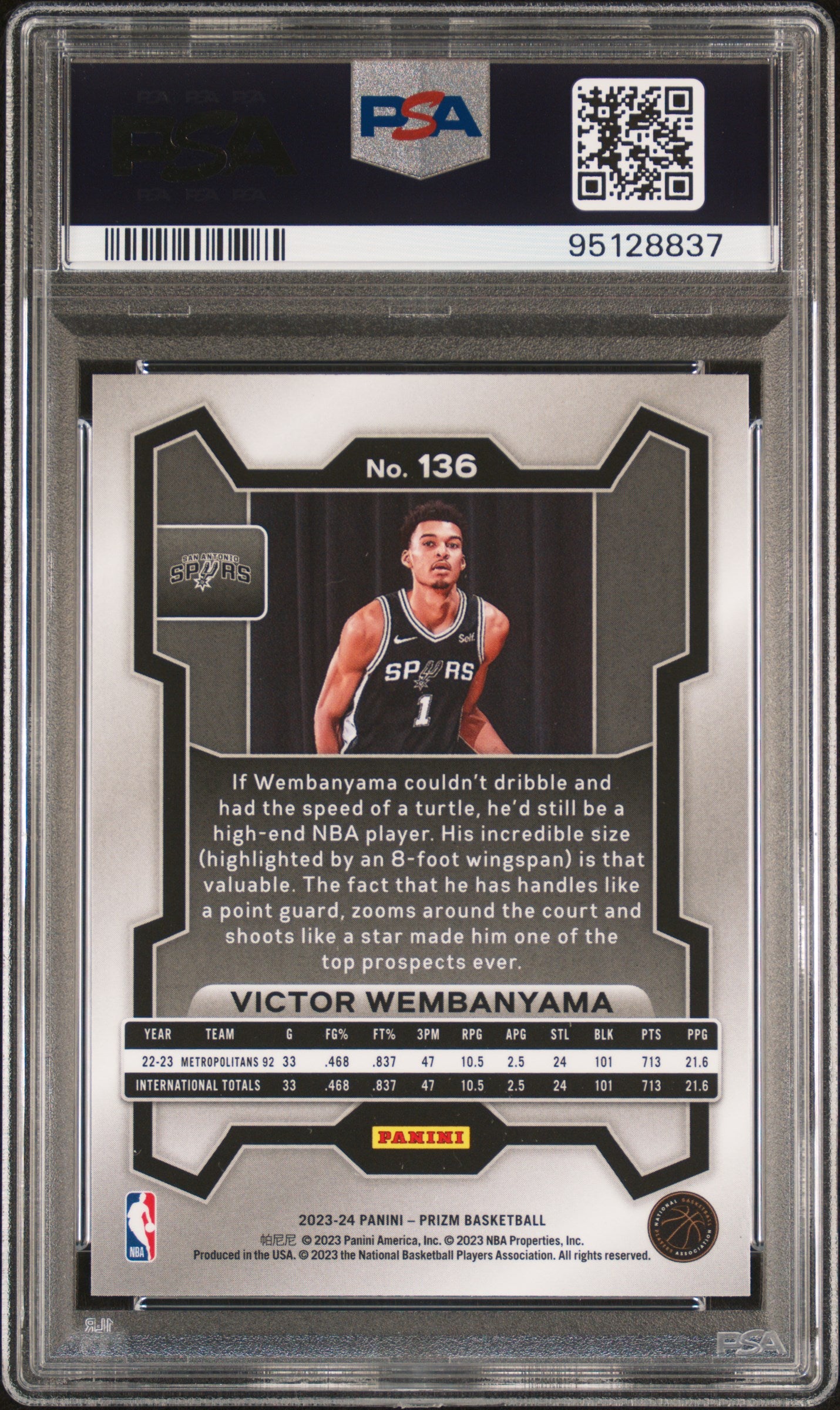 2023 Prizm Victor Wembanyama Rookie PSA 10 RC