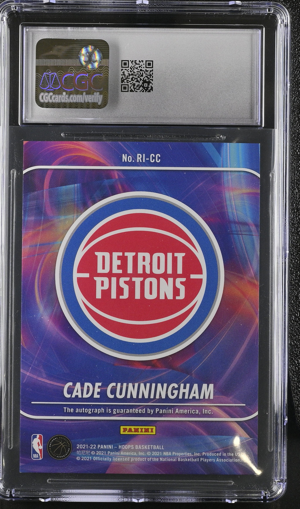 2021-22 Panini Hoops Cade Cunningham Rookie Ink Auto CGC 9 Auto 9 RC