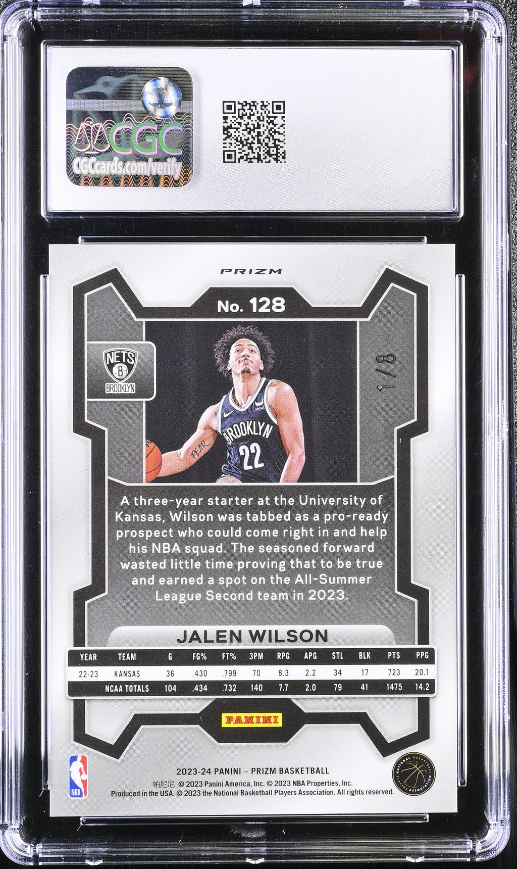 2023 Prizm Jalen Wilson Rookie Choice Green 1/8 CGC 10 RC