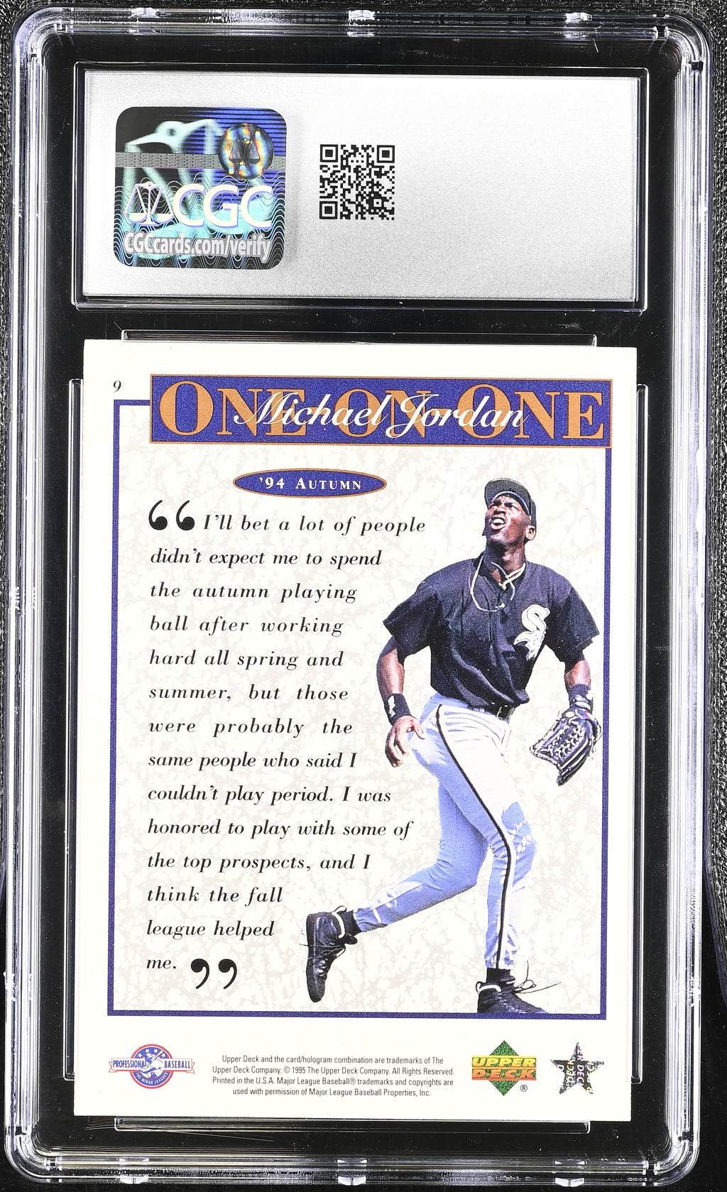 1995 Upper Deck Minors Michael Jordan Autumn CGC 10