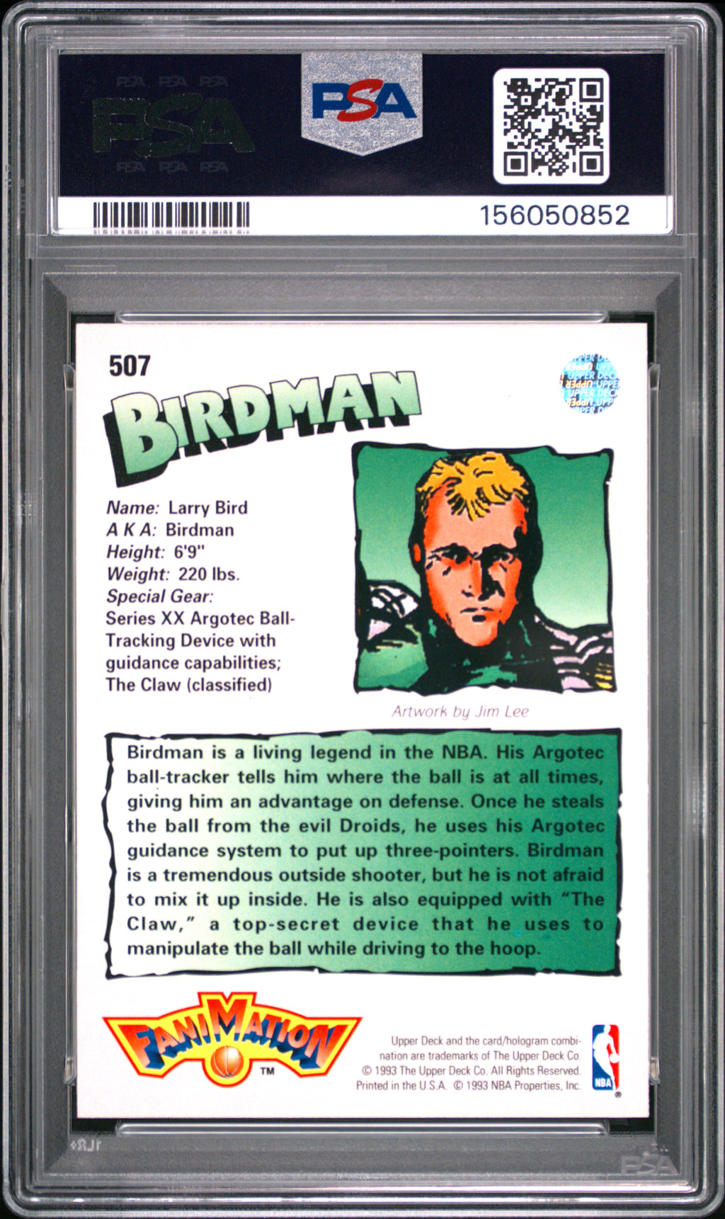 1992 Upper Deck Larry Bird Fanimation PSA 7