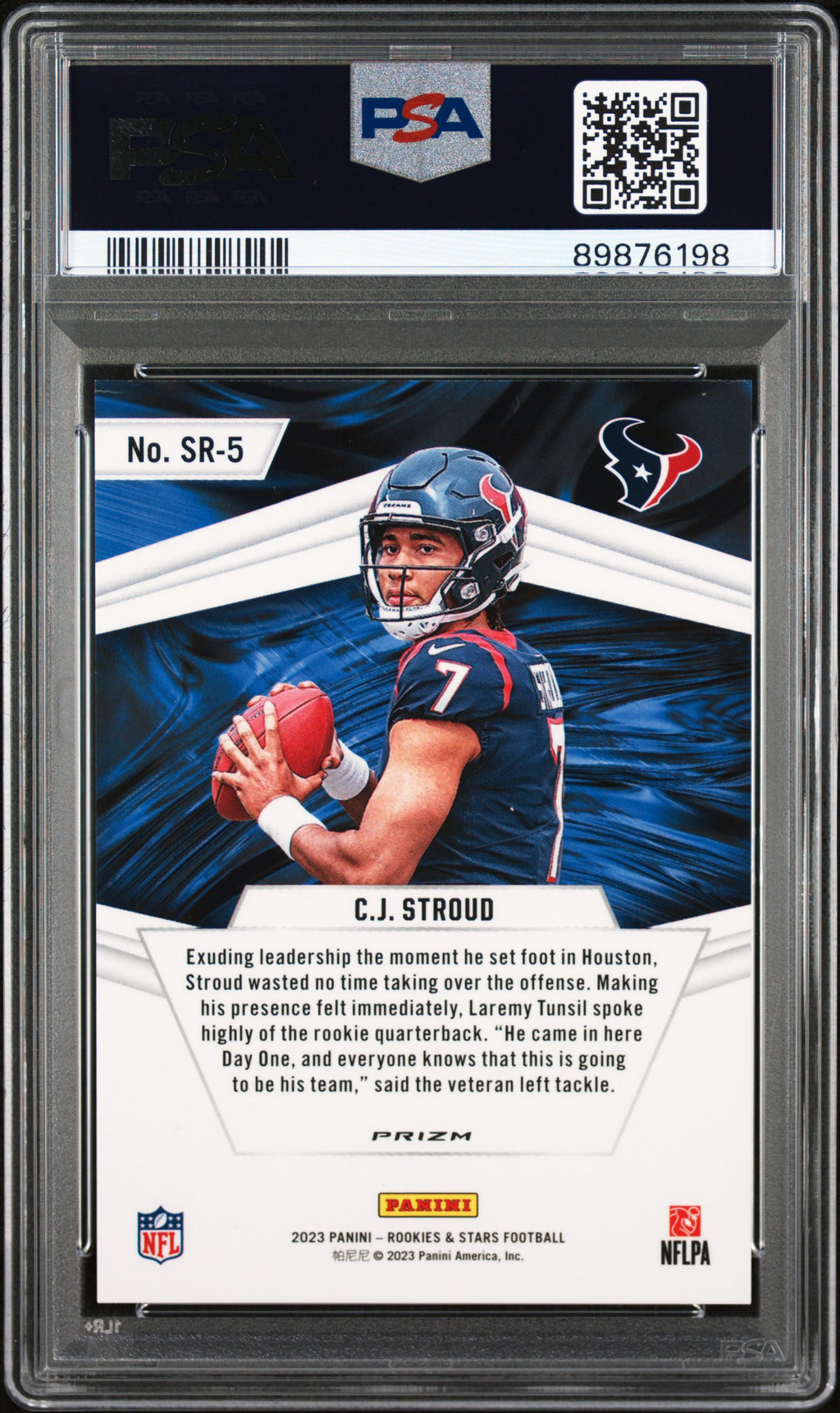 2023 Panini Rookies & Stars Stellar Rookies CJ Stroud #SR5 Red Plaid PSA 10