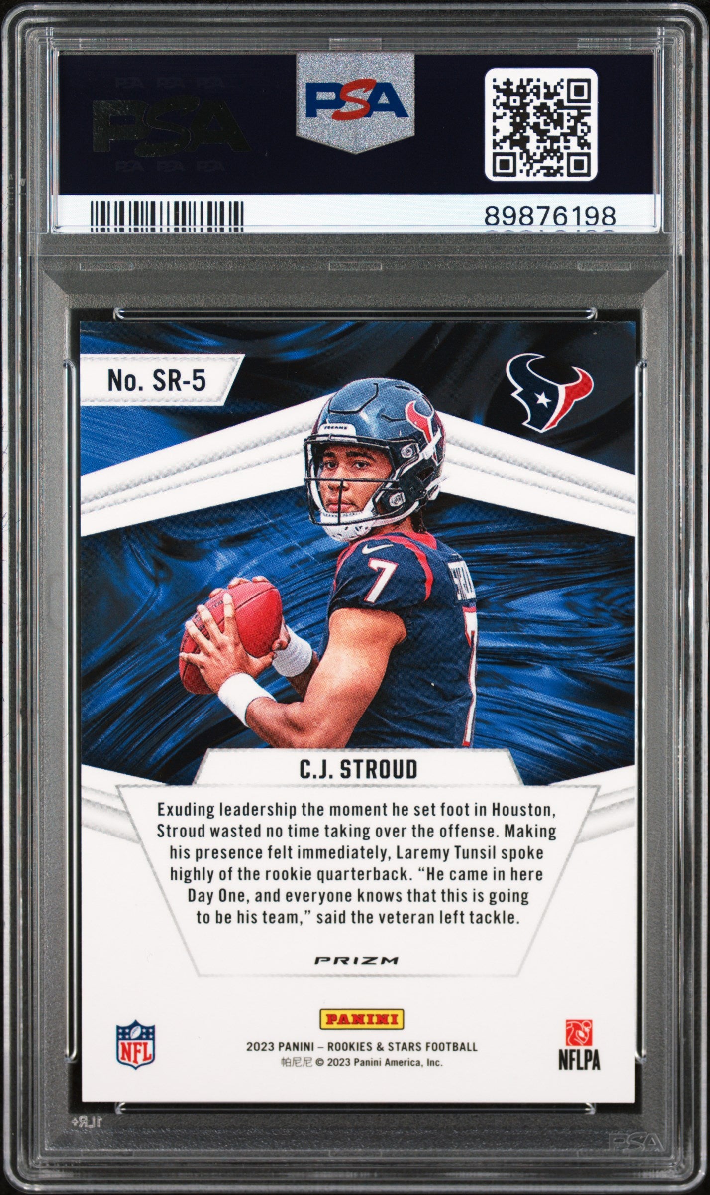 2023 Panini Rookies & Stars Stellar Rookies CJ Stroud #SR5 Red Plaid PSA 10