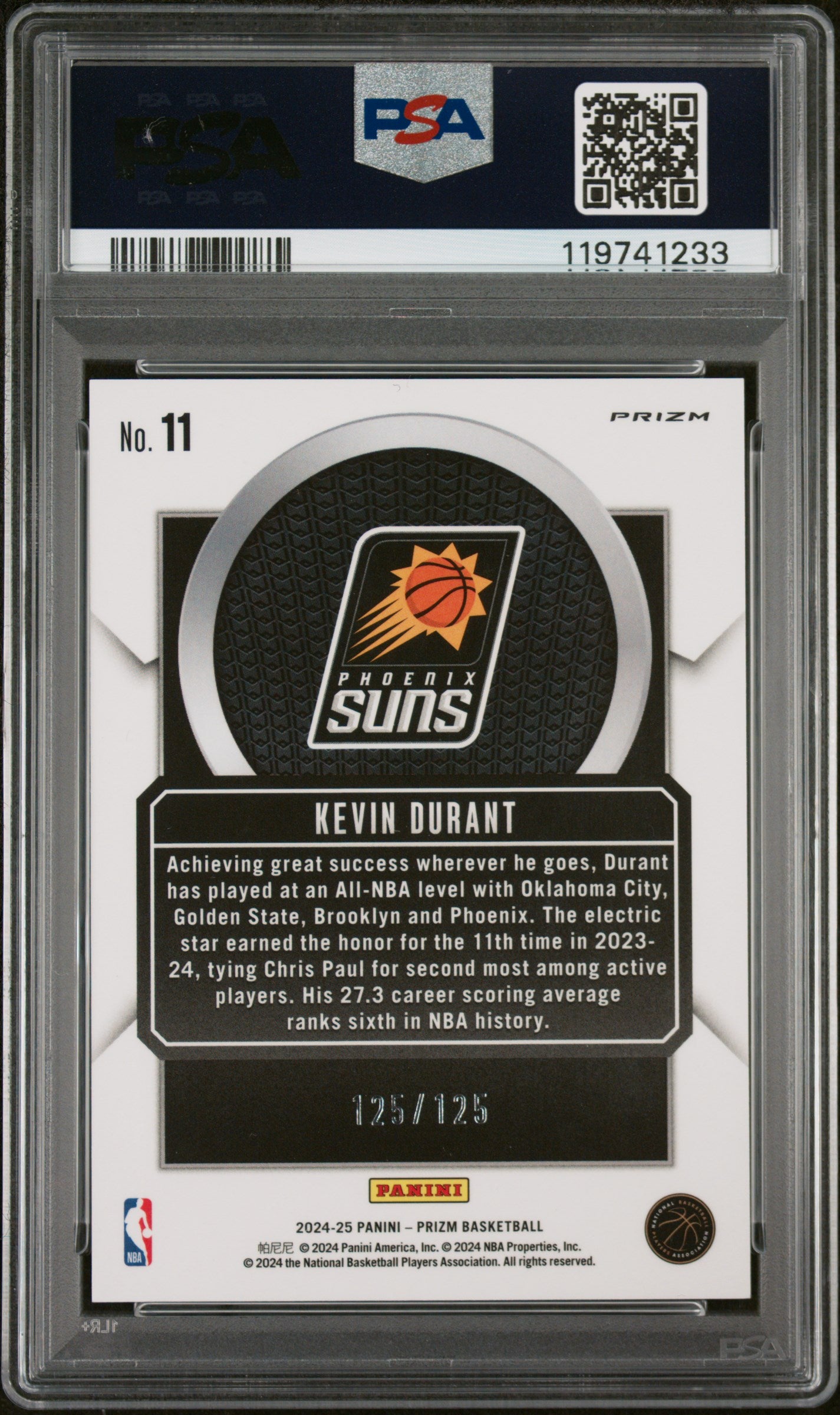 2024 Prizm Kevin Durant Tailsman Blue Ice PSA 10