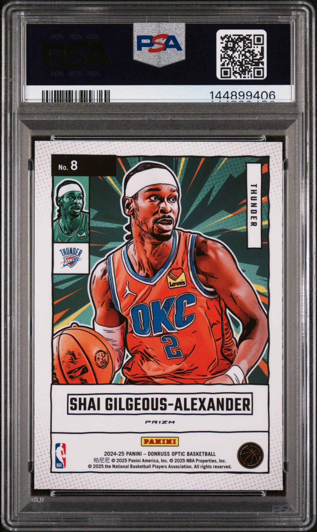 2024 Donruss Optic Shai Gilgeous-Alexander Net Marvels Holo PSA 9