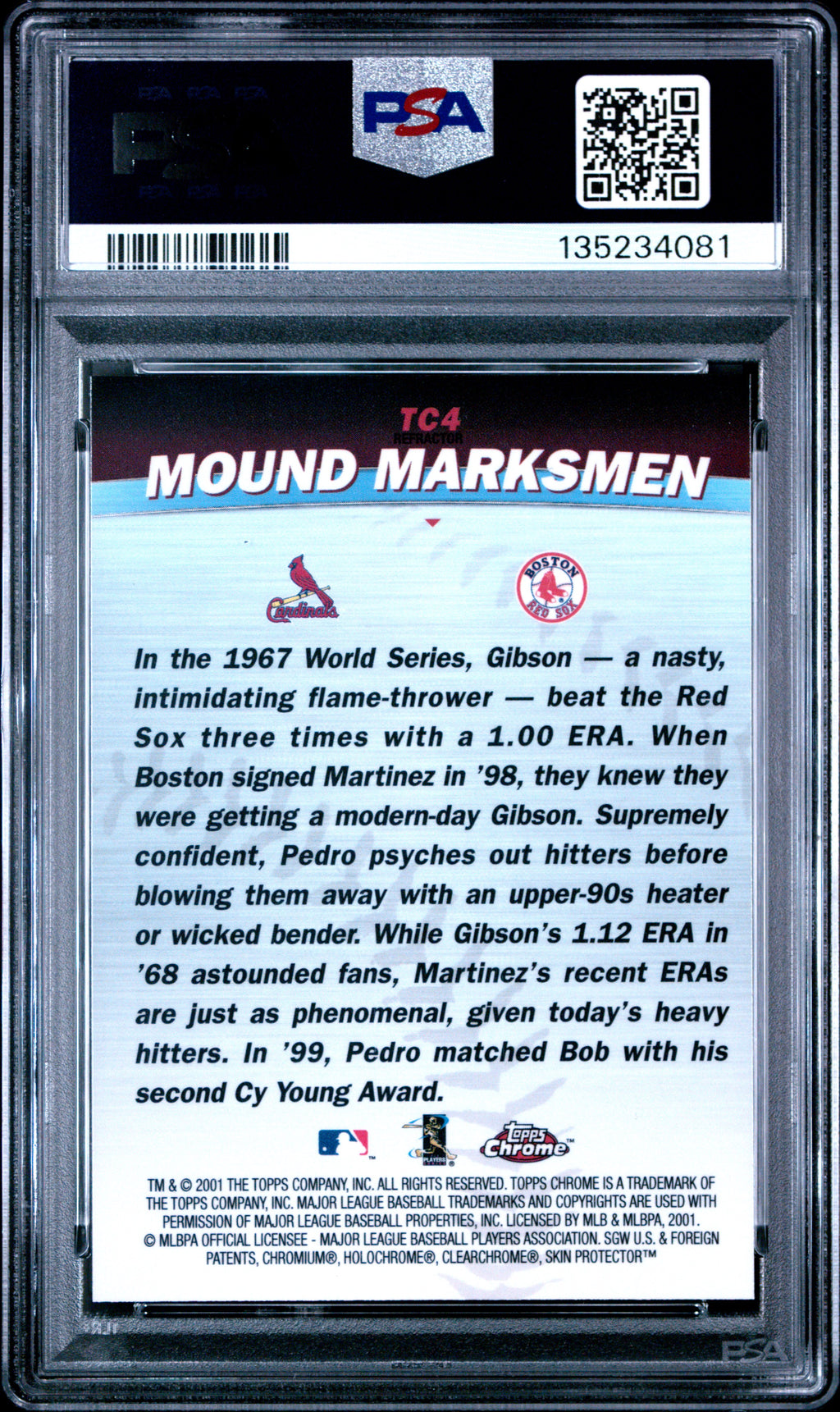 2001 Topps Chrome Combos P. Martinez B. Gibson #TC4 Refractor PSA 10