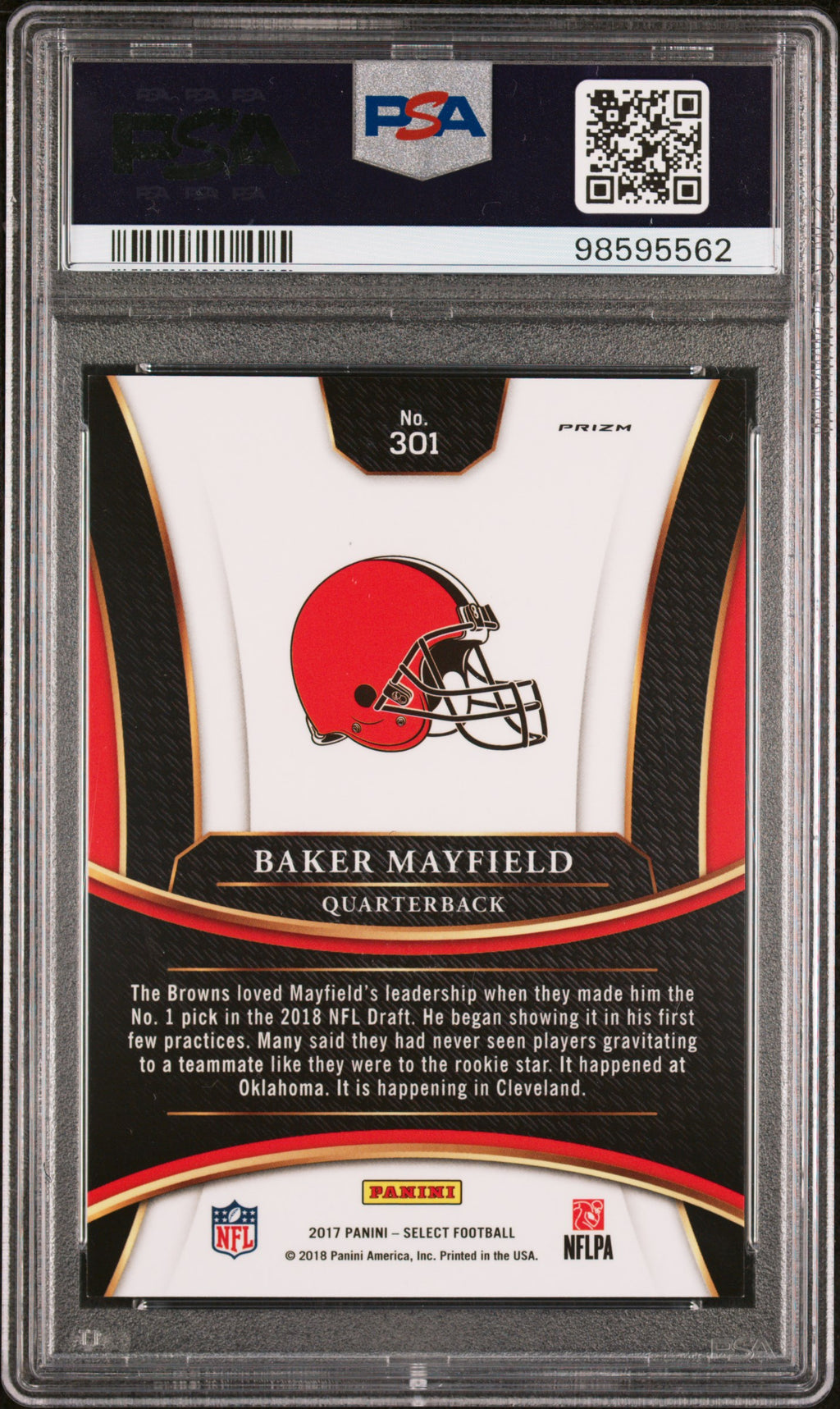 2017 Panini Select Bakrer Mayfield Rookie XRC PSA 9 RC