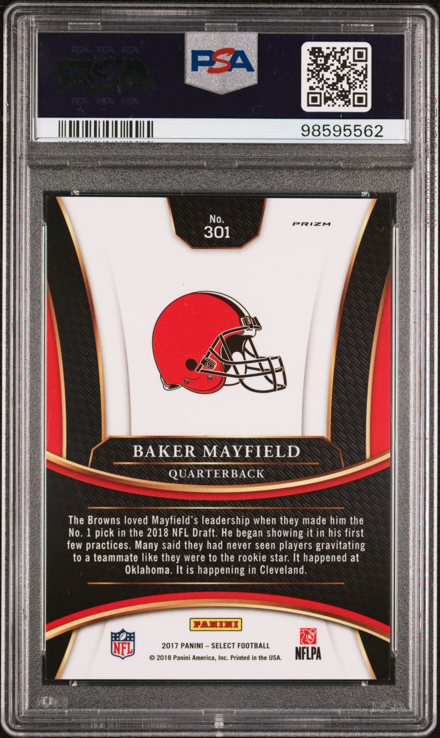 2017 Panini Select Bakrer Mayfield Rookie XRC PSA 9 RC