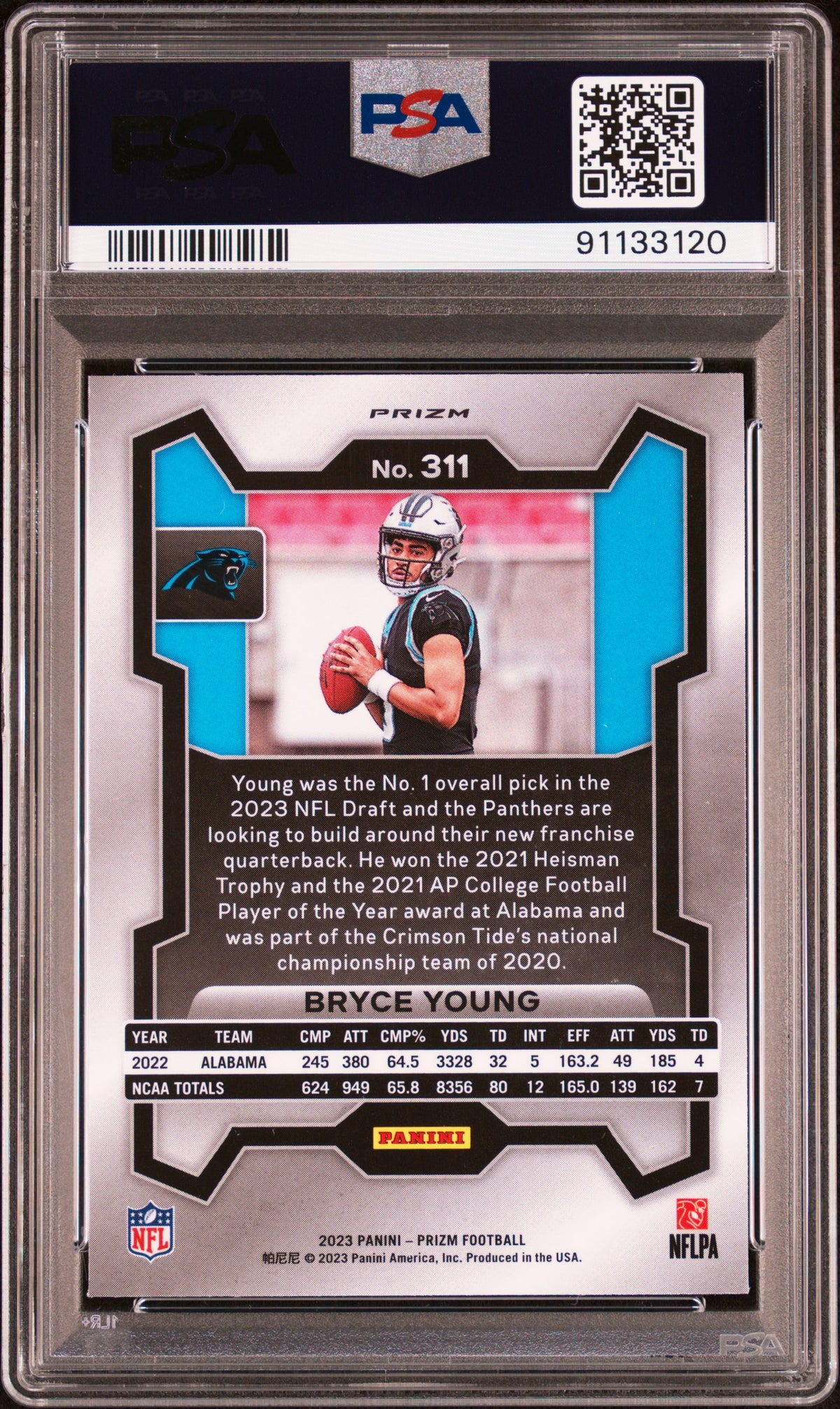 2023 Prizm Bryce Young Rookie Silver Prizm PSA 9 RC