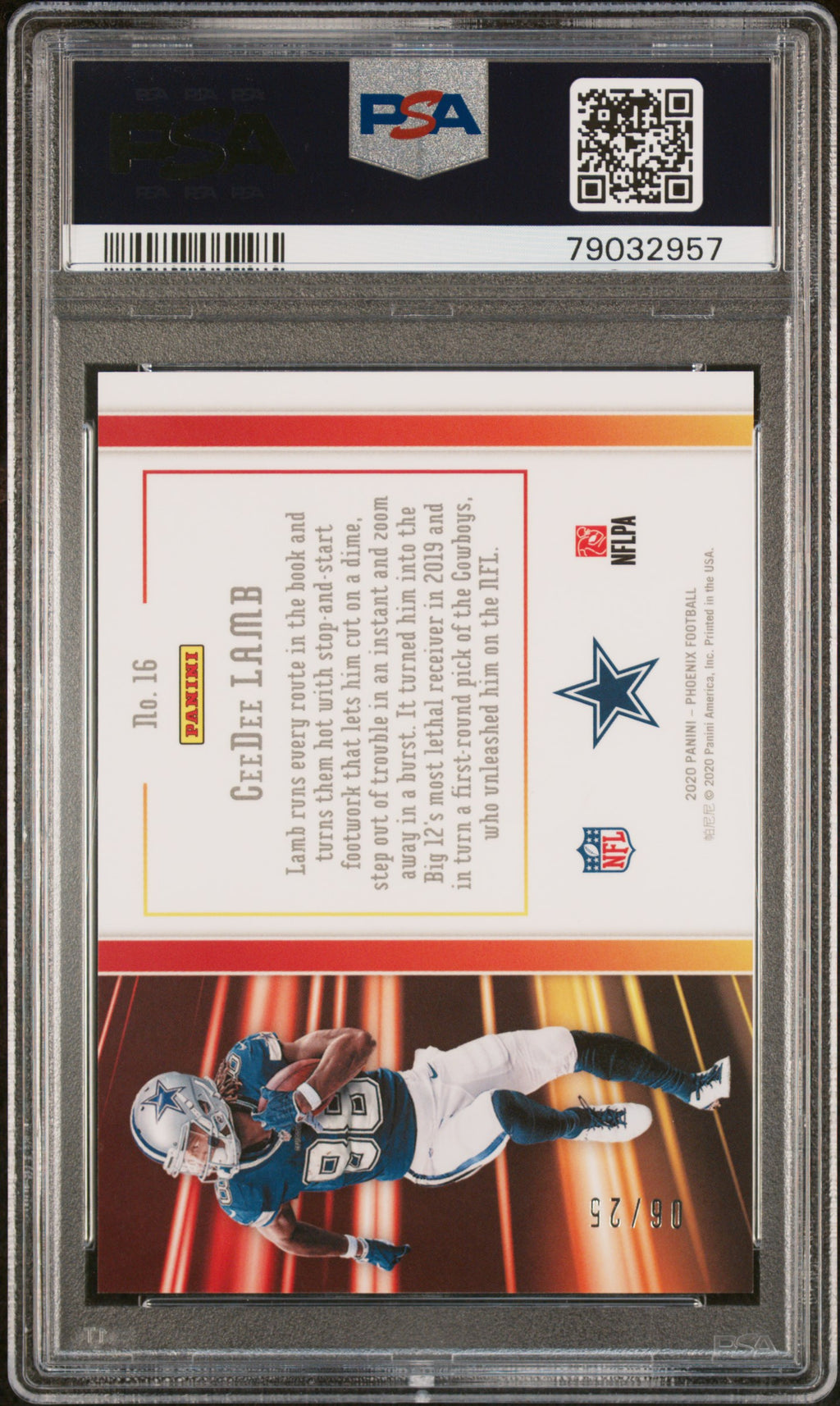 2020 Panini Phoenix Hot Routes Ceedee Lamb #16 Green PSA 9