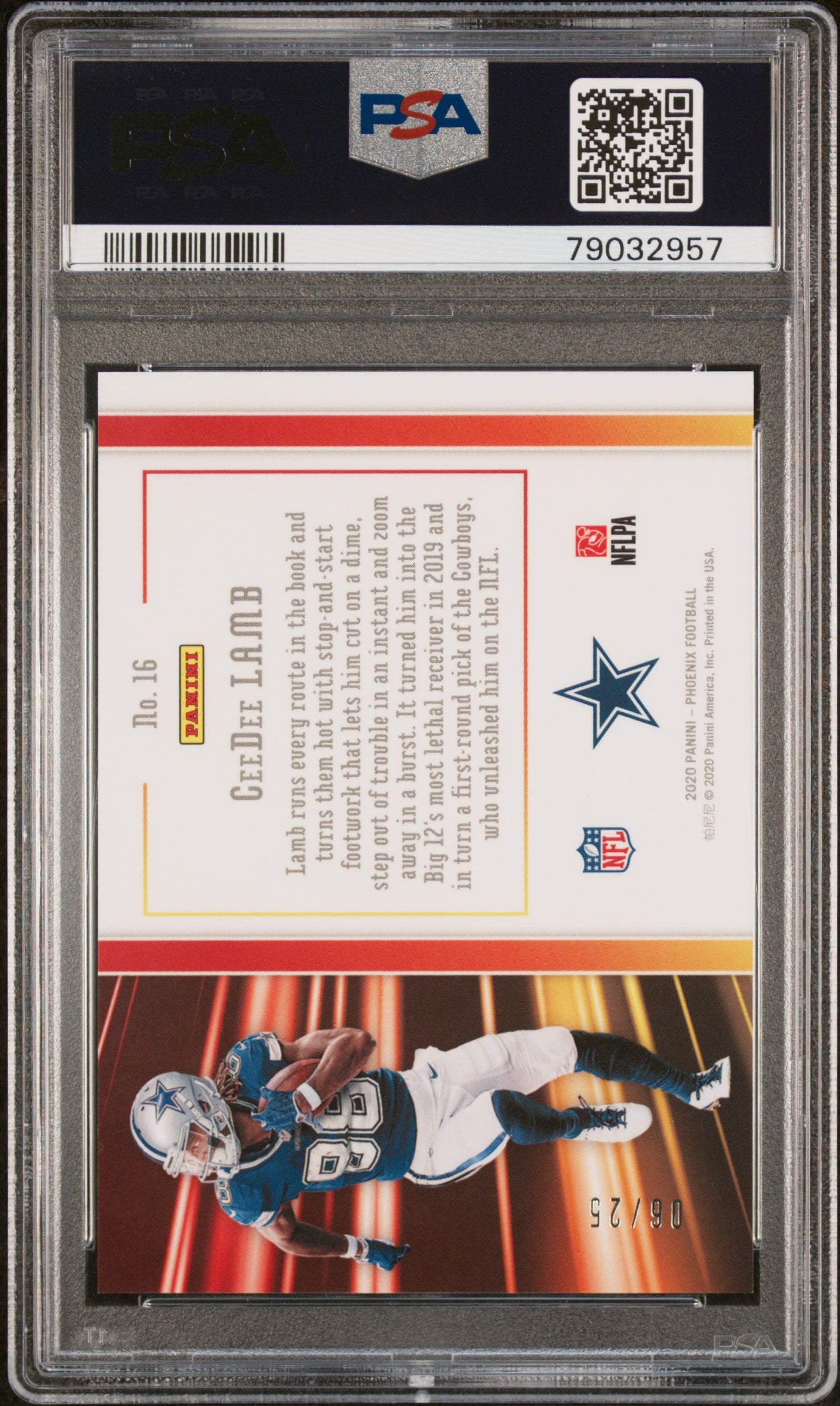 2020 Panini Phoenix Hot Routes Ceedee Lamb #16 Green PSA 9