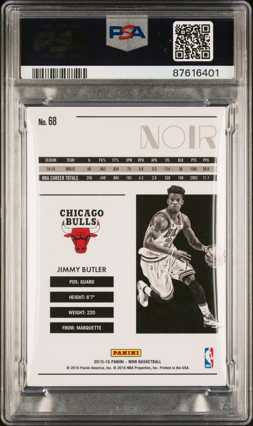 2015 Panini Noir Jimmy Butler #68 Platinum /14 PSA 9