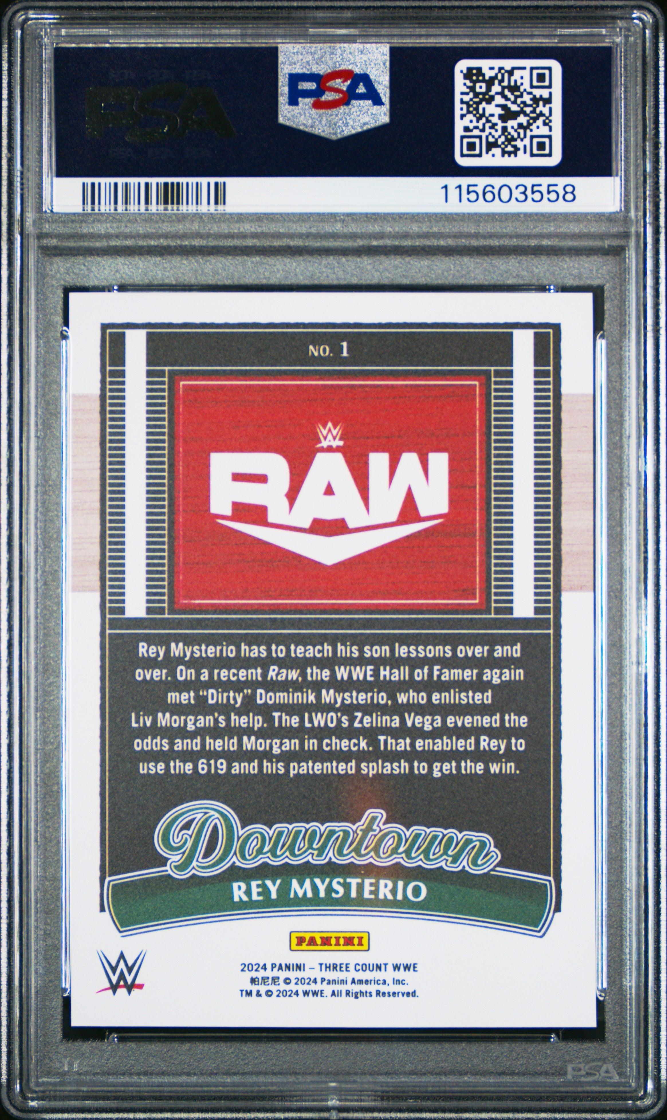 2024 Panini Three Count WWE Downtown Rey Mysterio #1 PSA 10