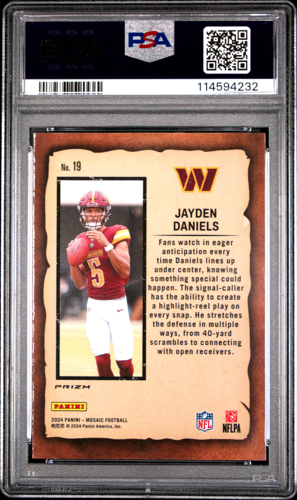 2024 Mosaic Jayden Daniels Notoriey Mosaic PSA 9