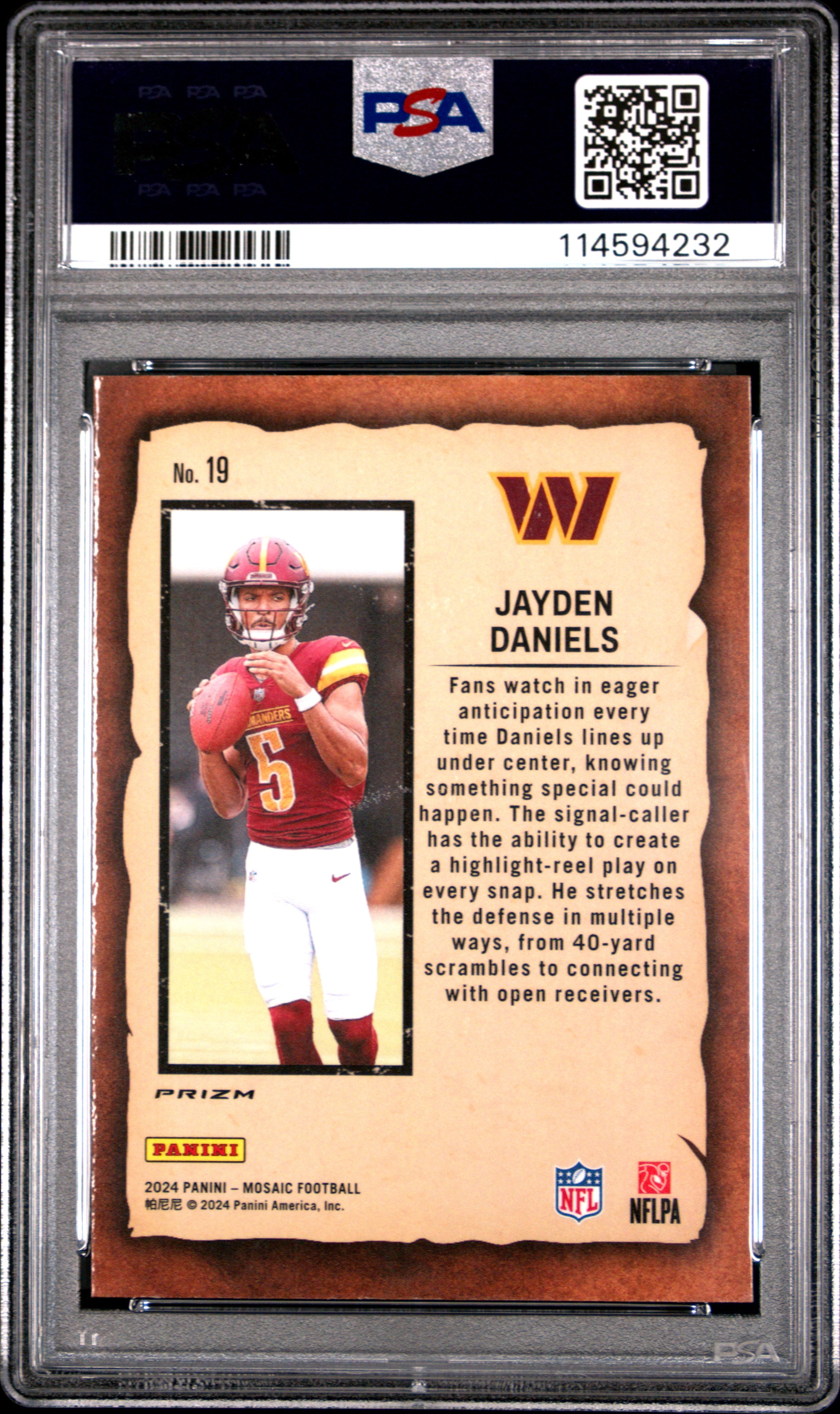 2024 Mosaic Jayden Daniels Notoriey Mosaic PSA 9