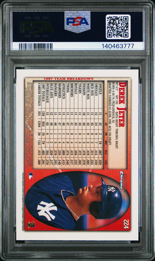 1998 Bowman Chrome Derek Jeter PSA 10