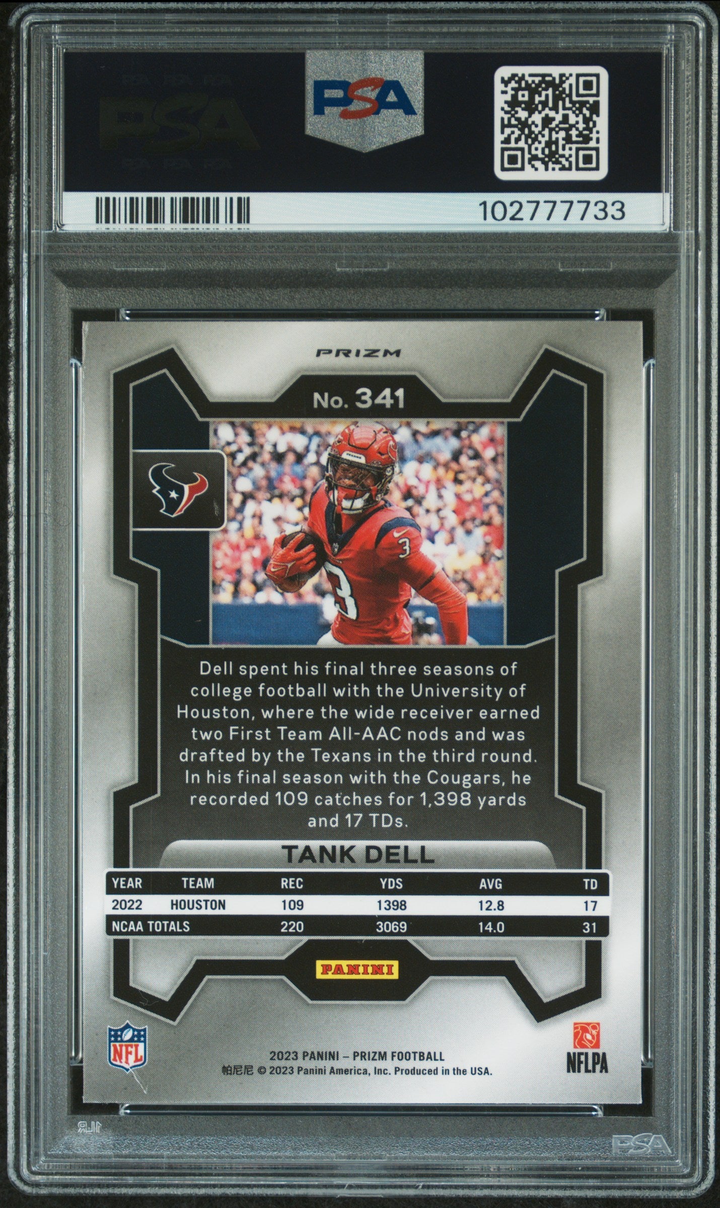 2023 Panini Prizm Tank Dell #341 Black & White Checker PSA 10
