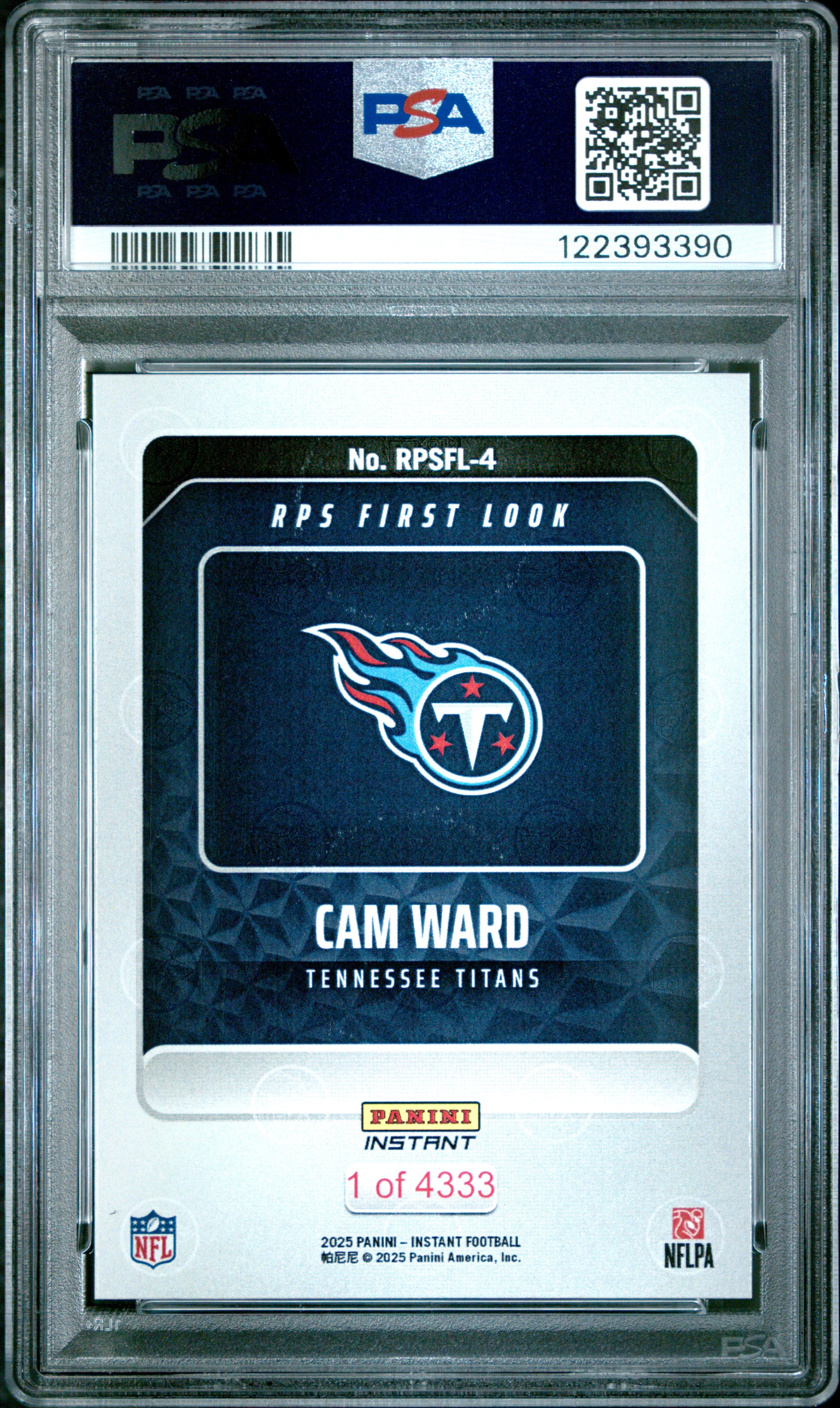 2025 Panini Instant Cam Ward Rookie PSA 10 RC