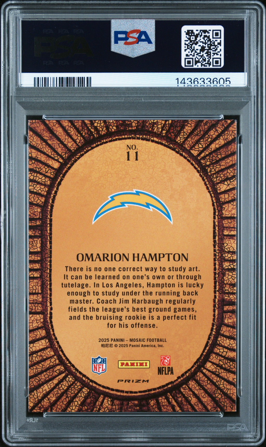 2025 Panini Mosaic Micro Mosaic Omarion Hampton #11 PSA 10