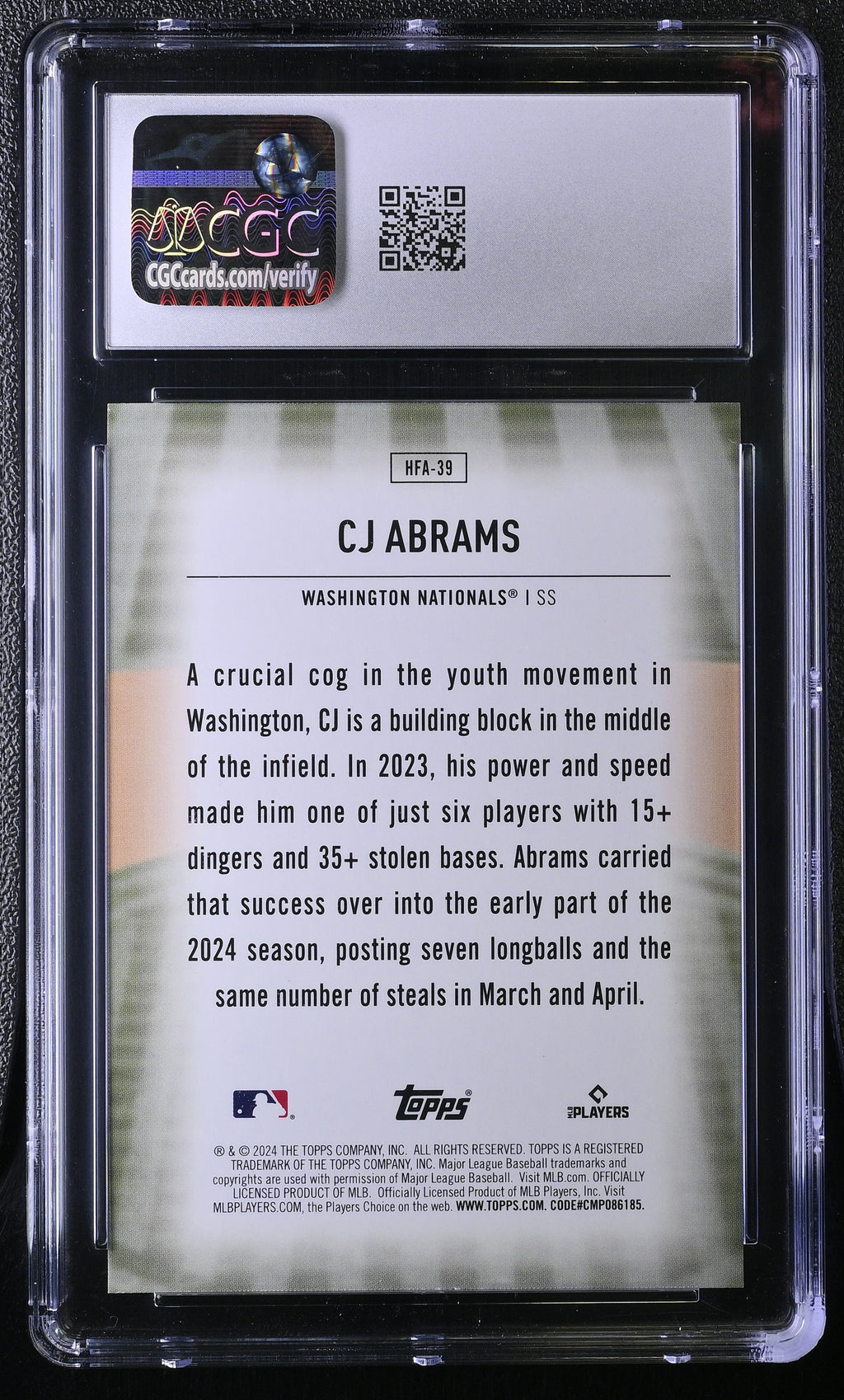 2024 Topps Update CJ Abrams Home Field Advantage CGC 10