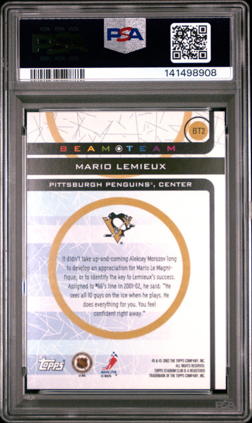 2002 Stadium Club Mario Lemiuex Beam Team PSA 10