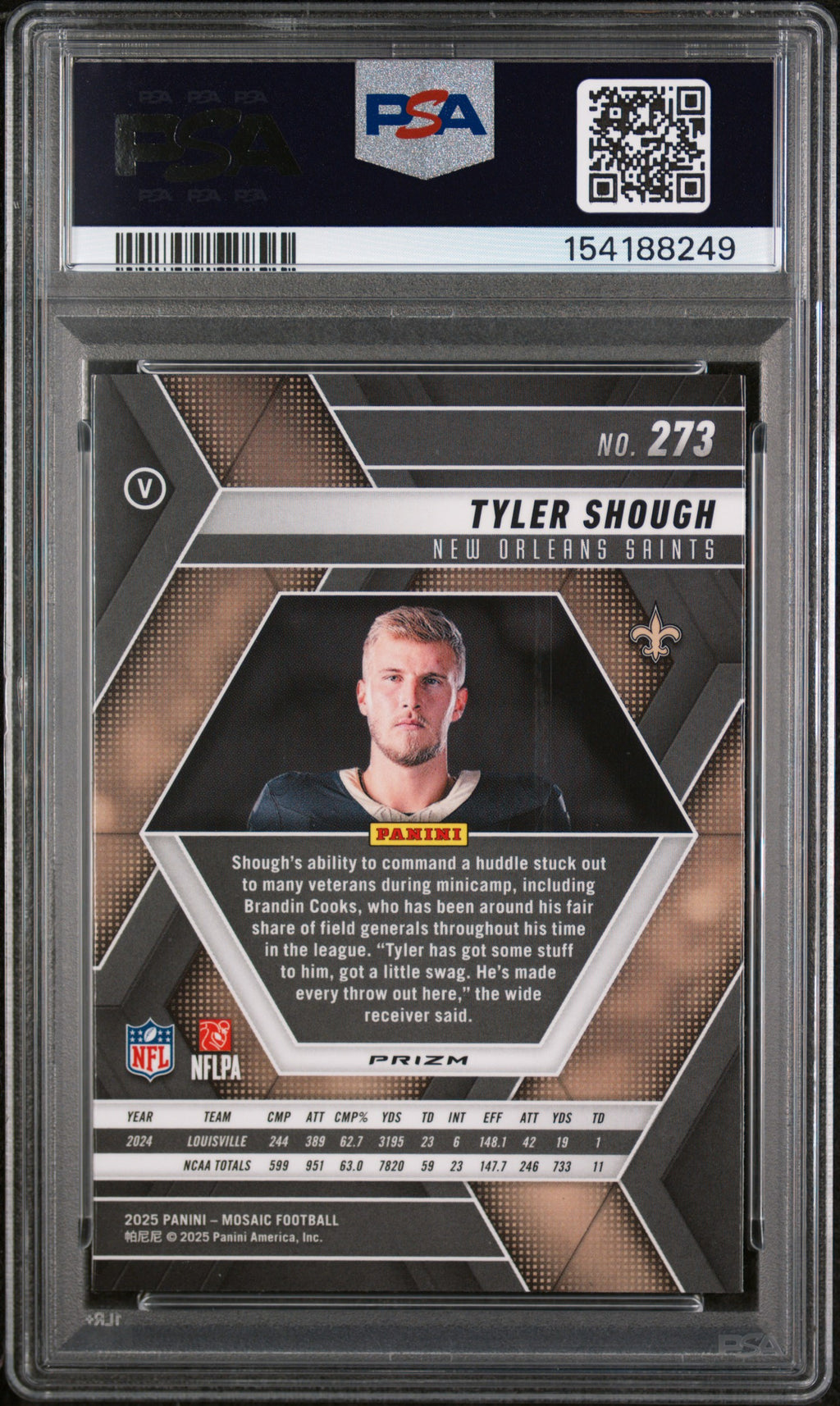 2025 Mosaic Tyler Shough Reactive Yellow PSA 10