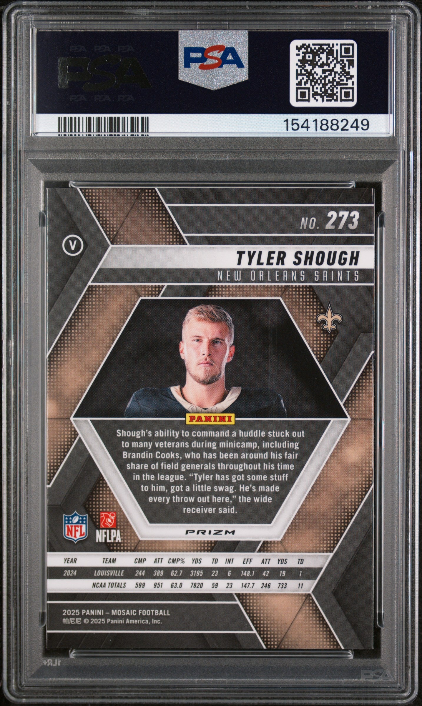 2025 Mosaic Tyler Shough Reactive Yellow PSA 10