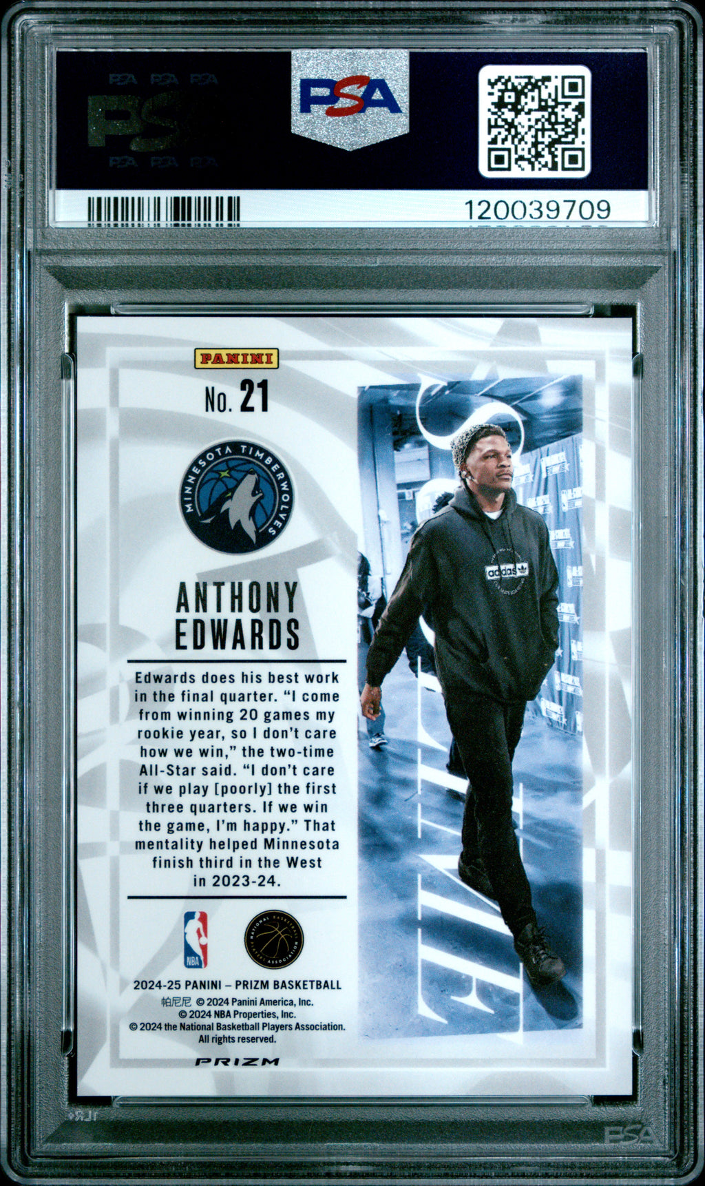 2024 Prizm Anthony Edwards Sublime PSA 10