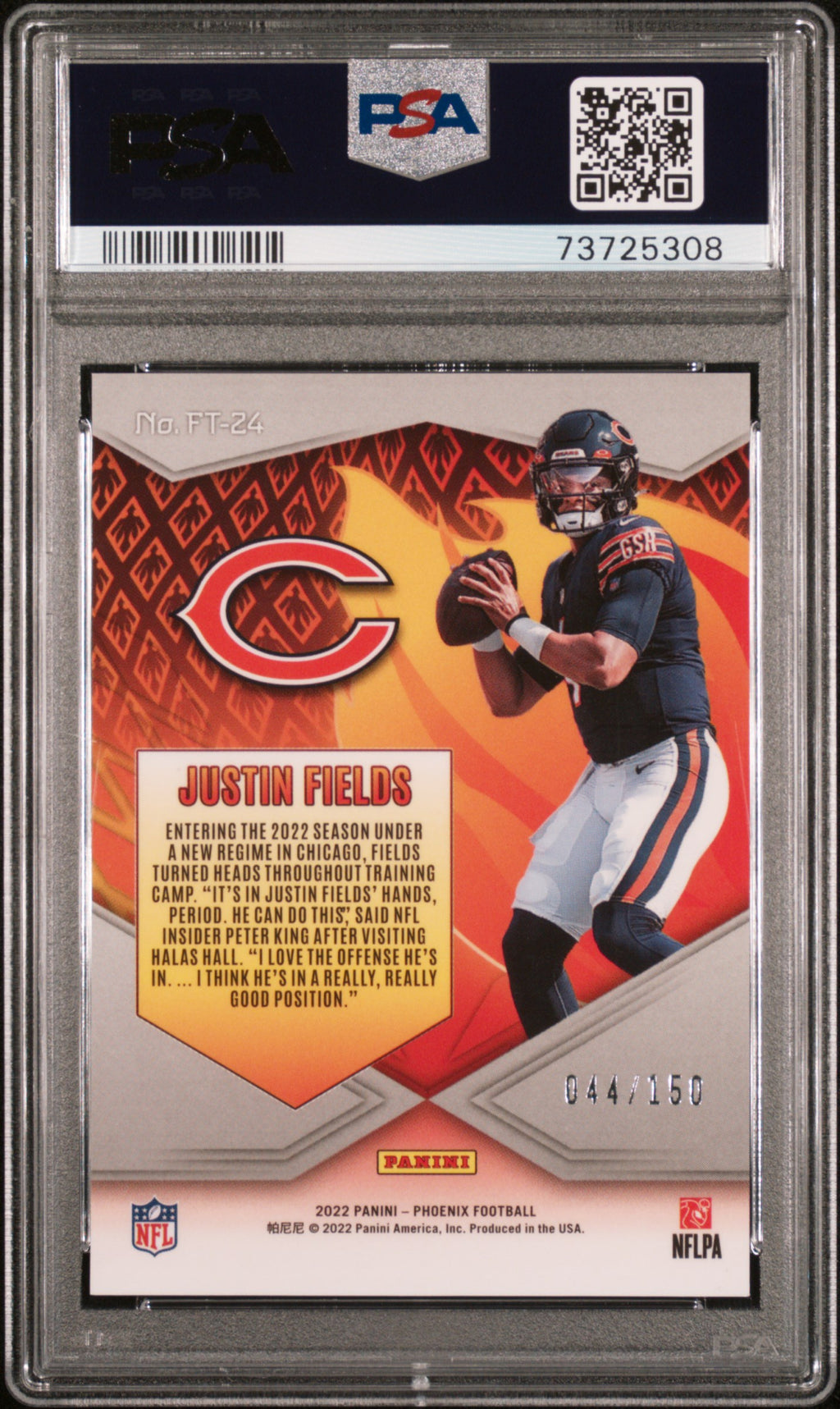 2022 Phoenix Justin Fields Flame Throwers Teal PSA 10