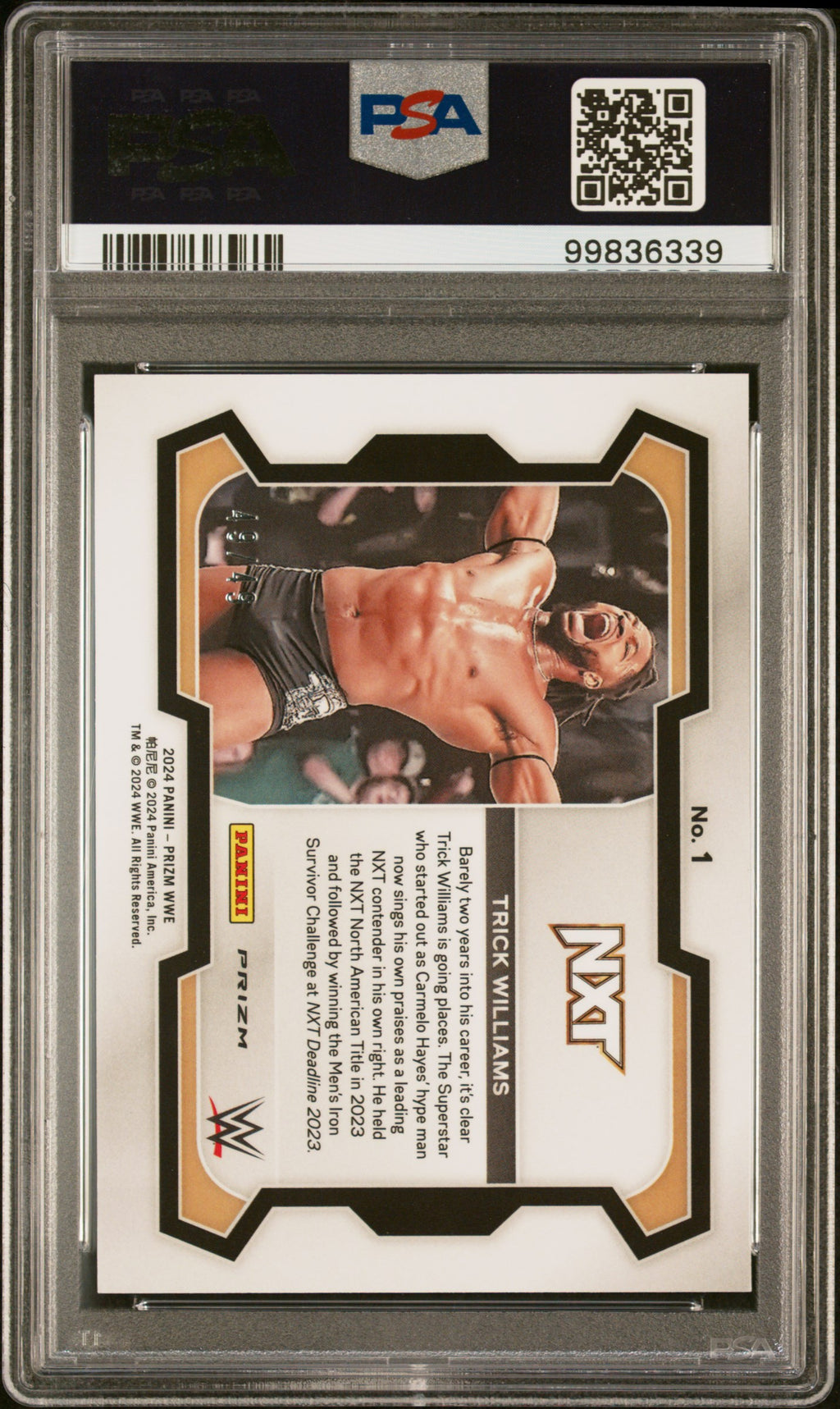 2024 Prizm WWE Trick Williams Under Card Green Prizm PSA 10