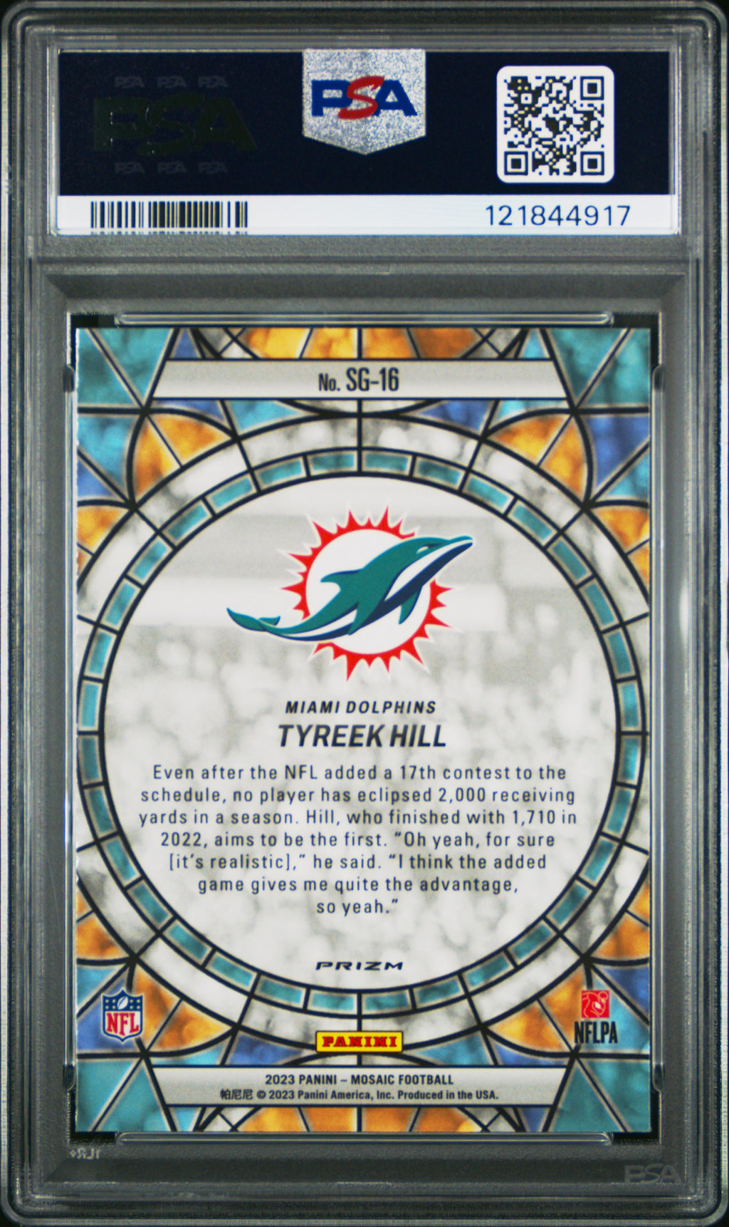 2023 Mosaic Tyreek Hill Stained Glass PSA 10