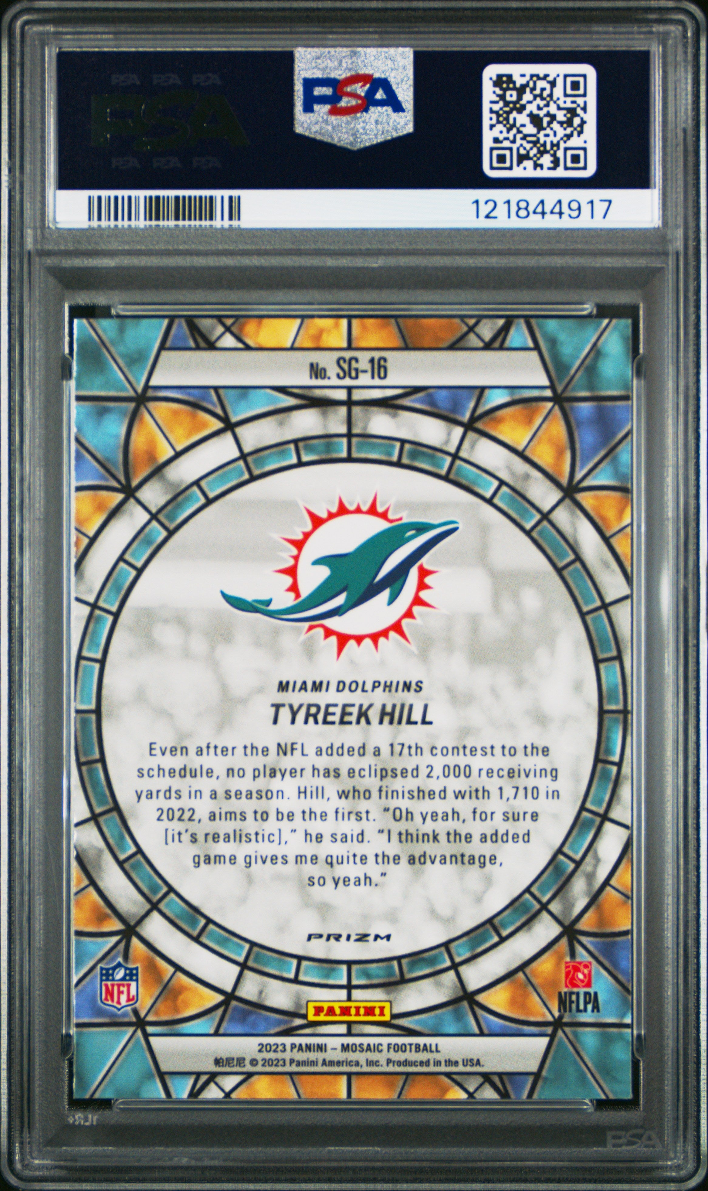 2023 Mosaic Tyreek Hill Stained Glass PSA 10