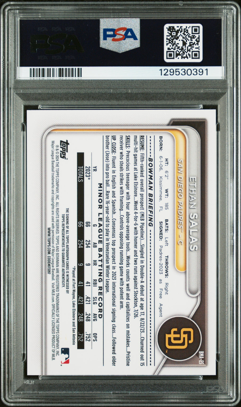 2024 Bwoman Chrome Mega Box Ethan Salas Green Refractor Auto 95/99