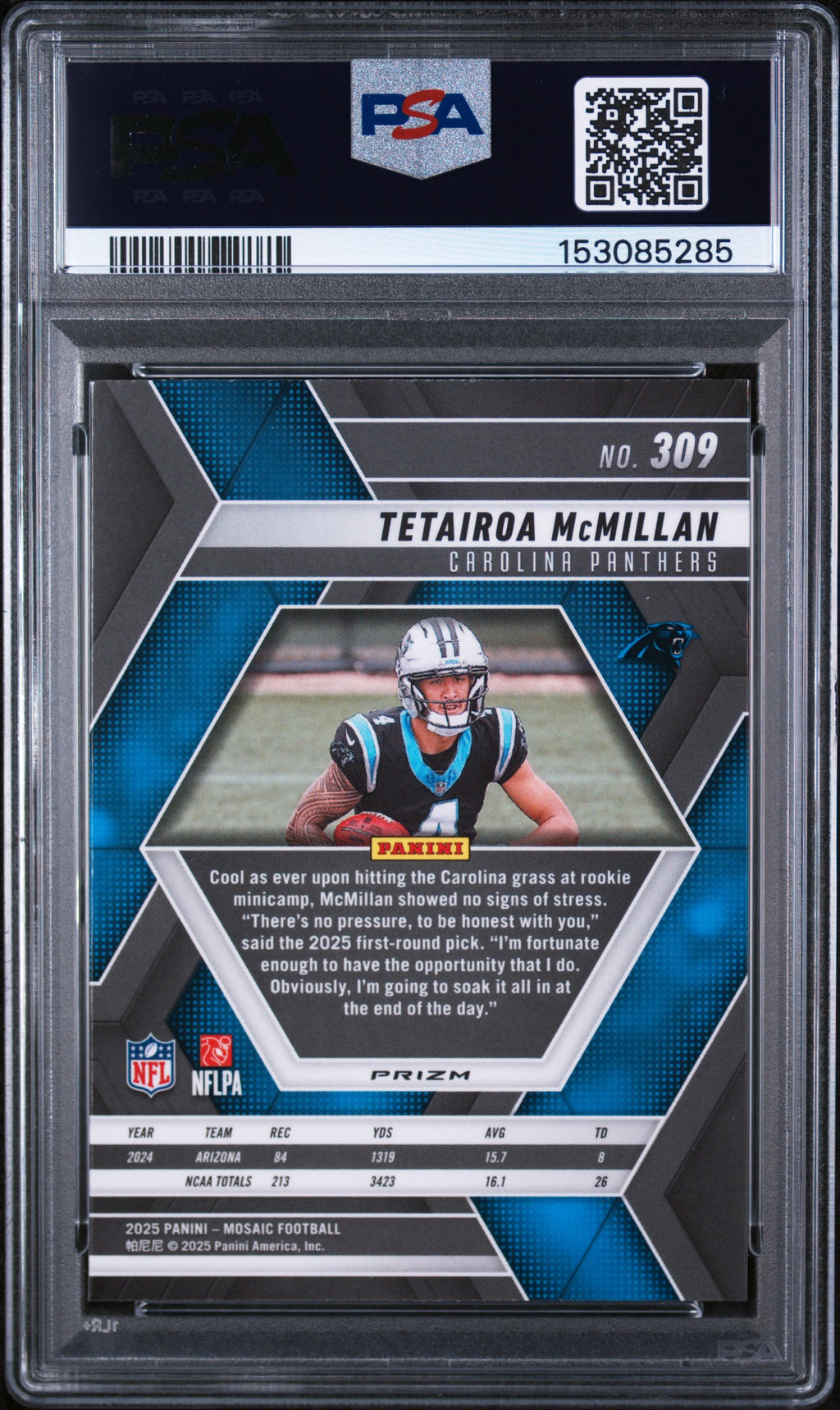 2025 Mosaic Tetairoa McMillan Green PSA 10