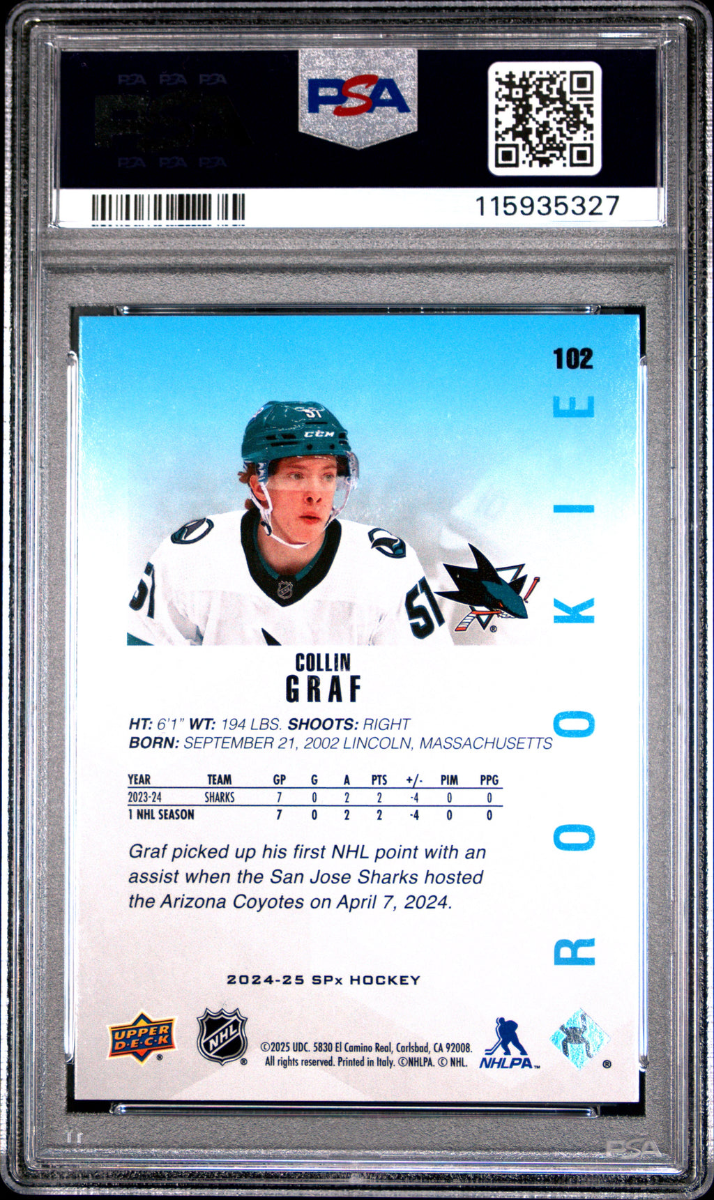 2024 SPx Collin Graf PSA 10