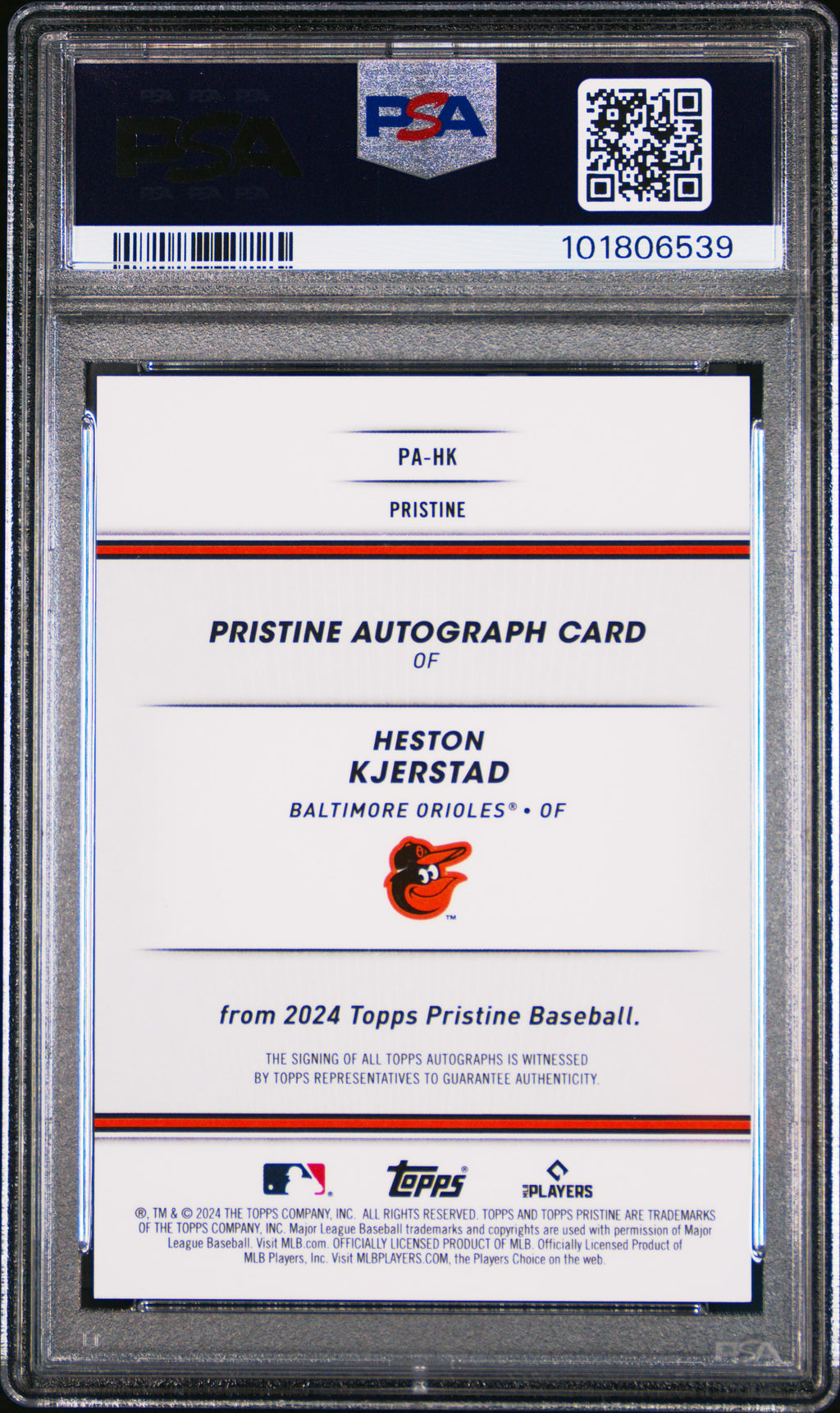 2024 Topps Pristine Pristine Autographs Heston Kjerstad #PAHK Green /150 PSA 10