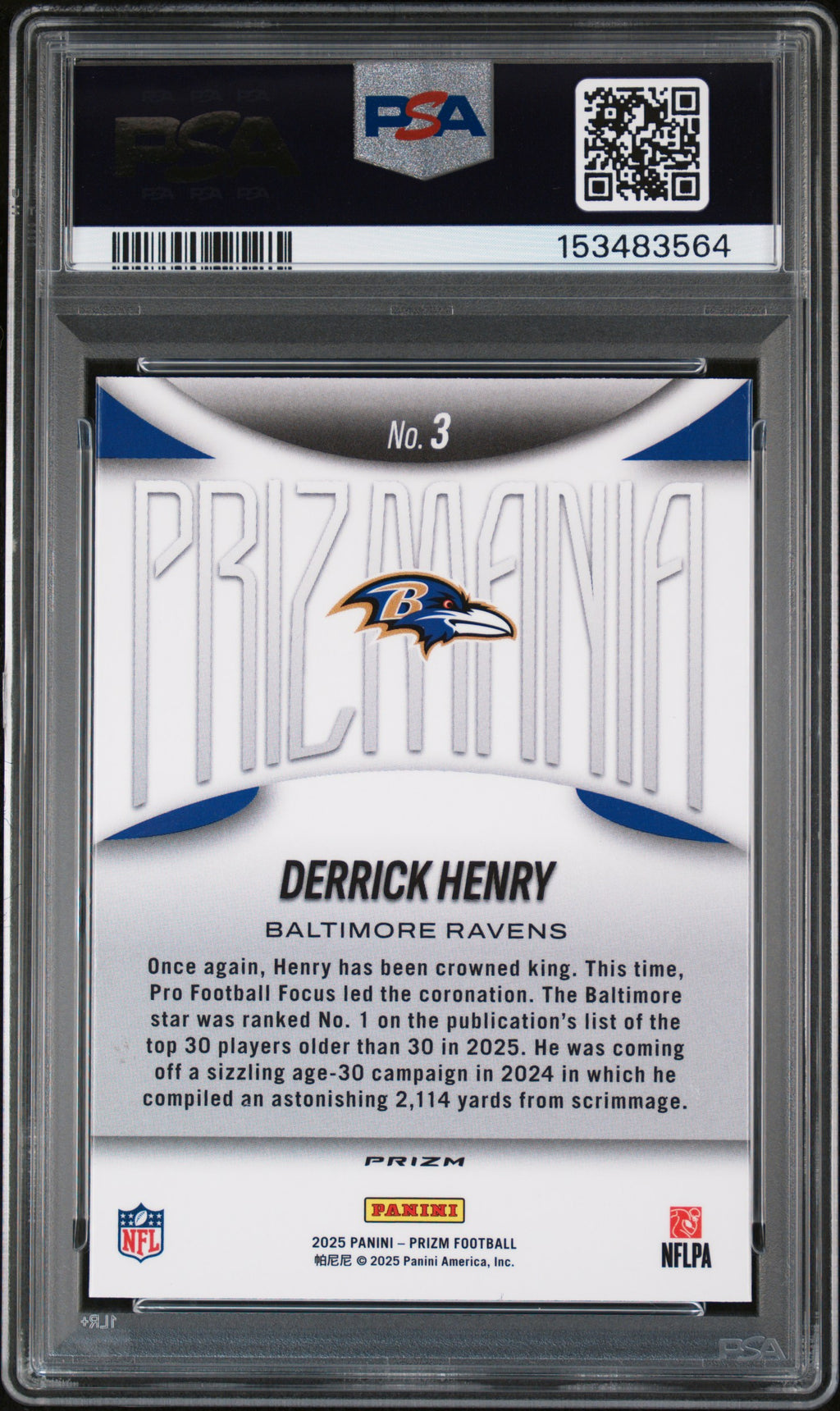 2025 Prizm Derrick Henry Prizmania PSA 10