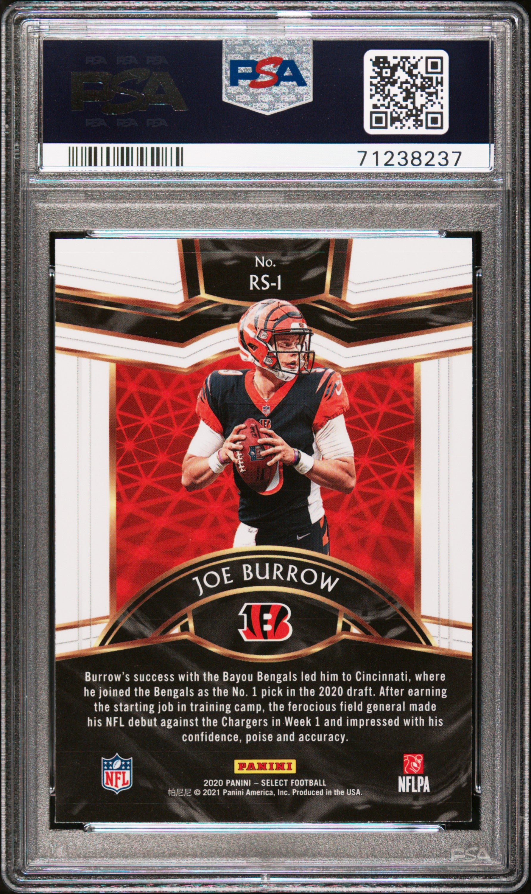 2020 Select Jor Burrow Rookie Selections PSA 10 RC