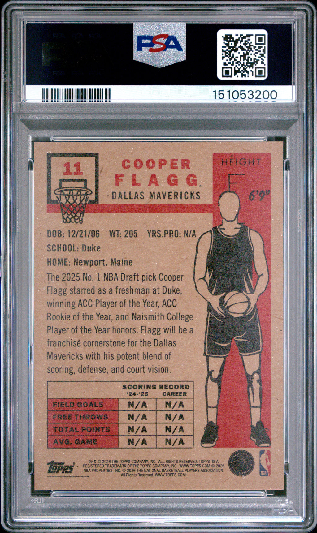 2026 Topps Living Cooper Flagg Rookie PSA 9 RC