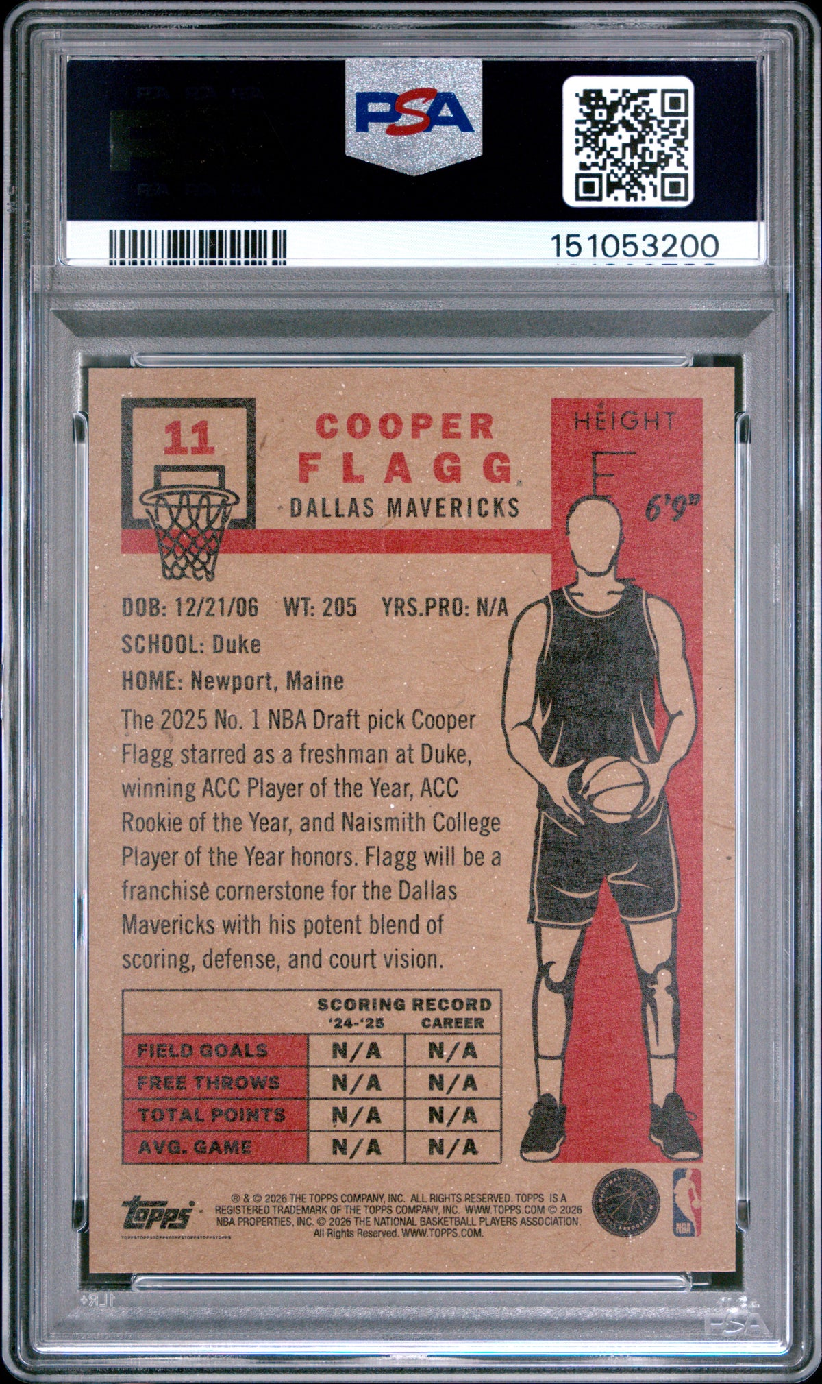 2026 Topps Living Cooper Flagg Rookie PSA 9 RC