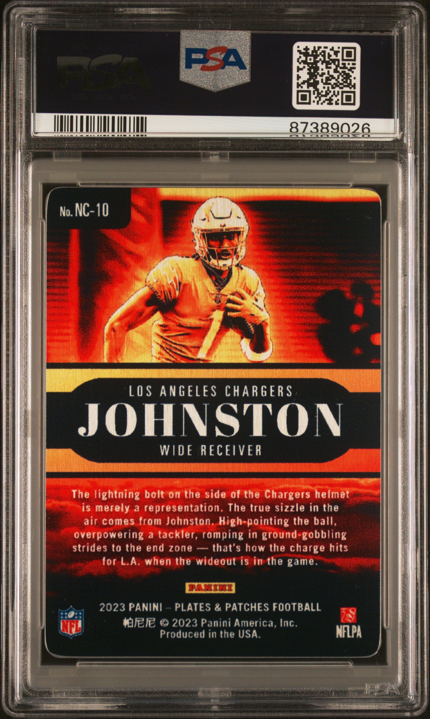 2023 Plates & Patches Quentin Johnston Rookie Nuclear PSA 9 RC