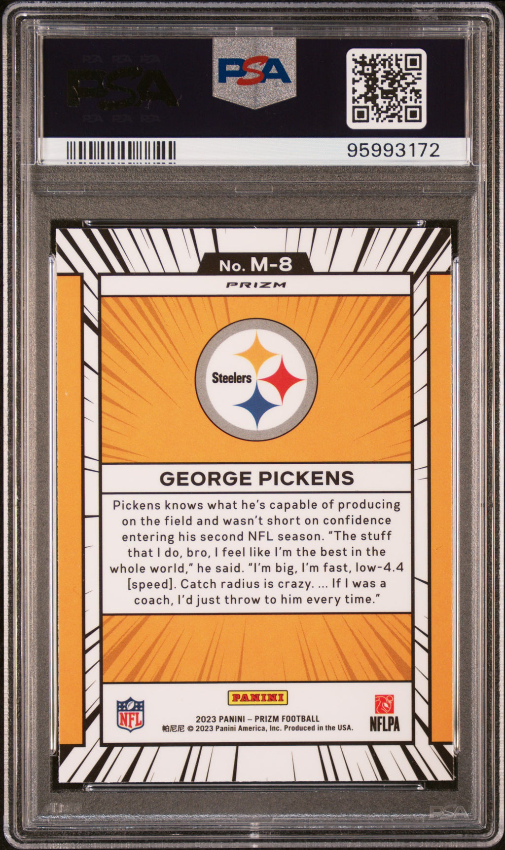 2023 Prizm George Pickens Manga PSA 10