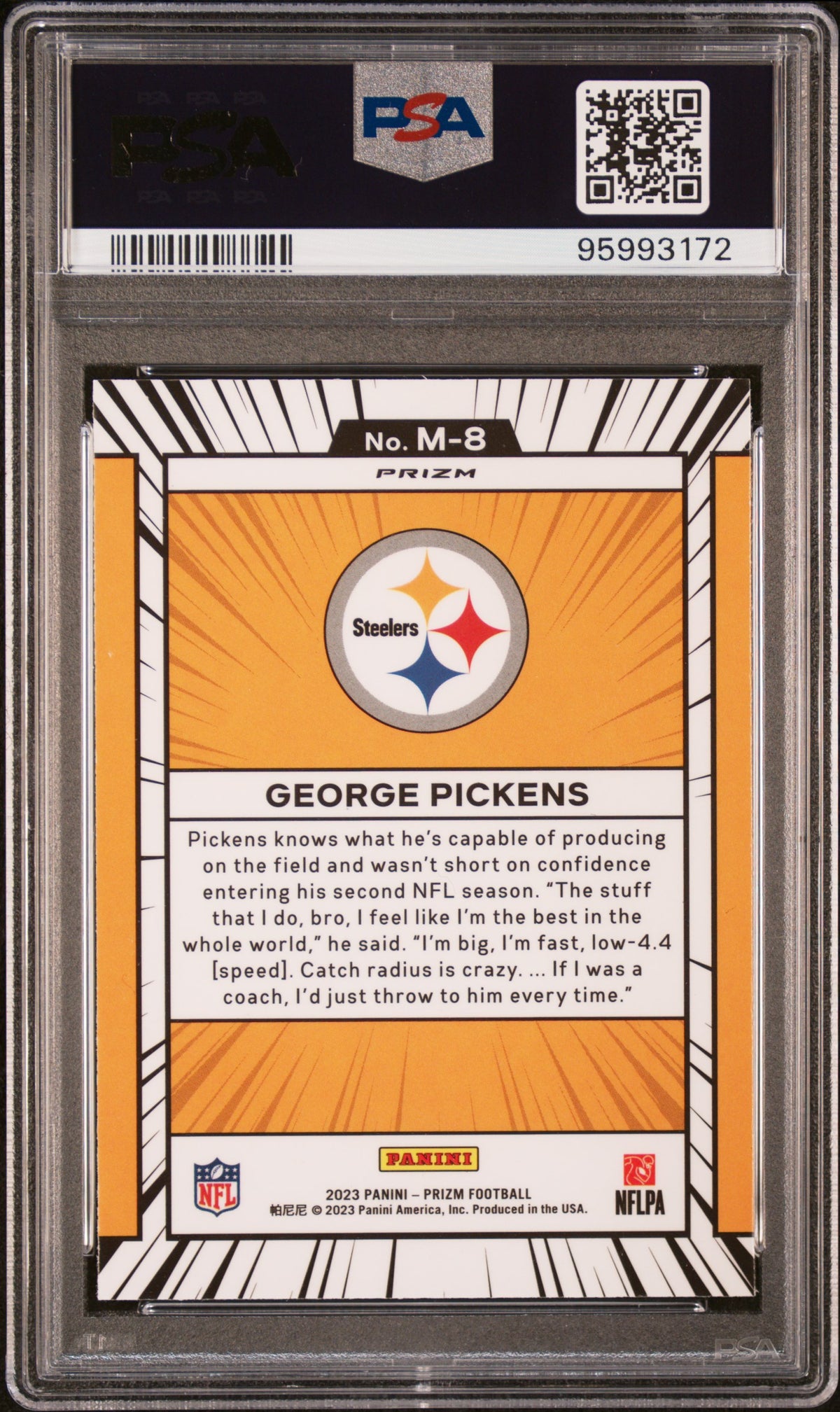 2023 Prizm George Pickens Manga PSA 10