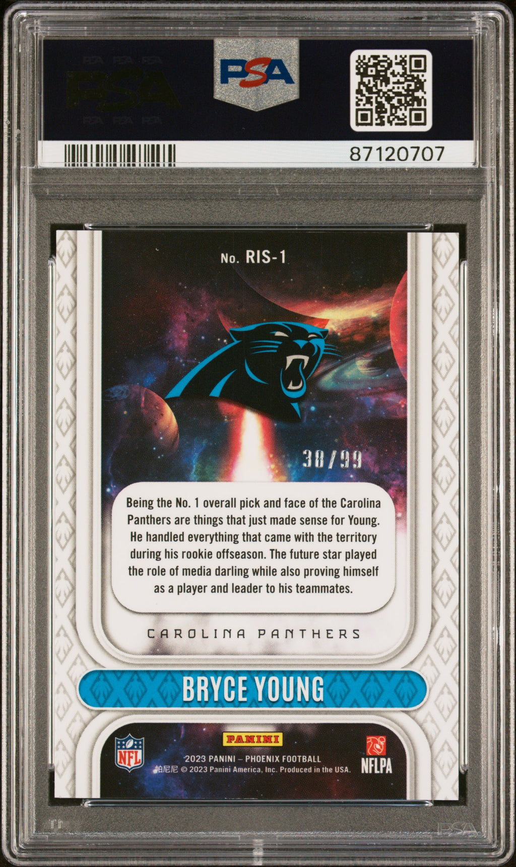 2023 Panini Phoenix Rookie Rising Bryce Young #RIS1 Orange PSA 10