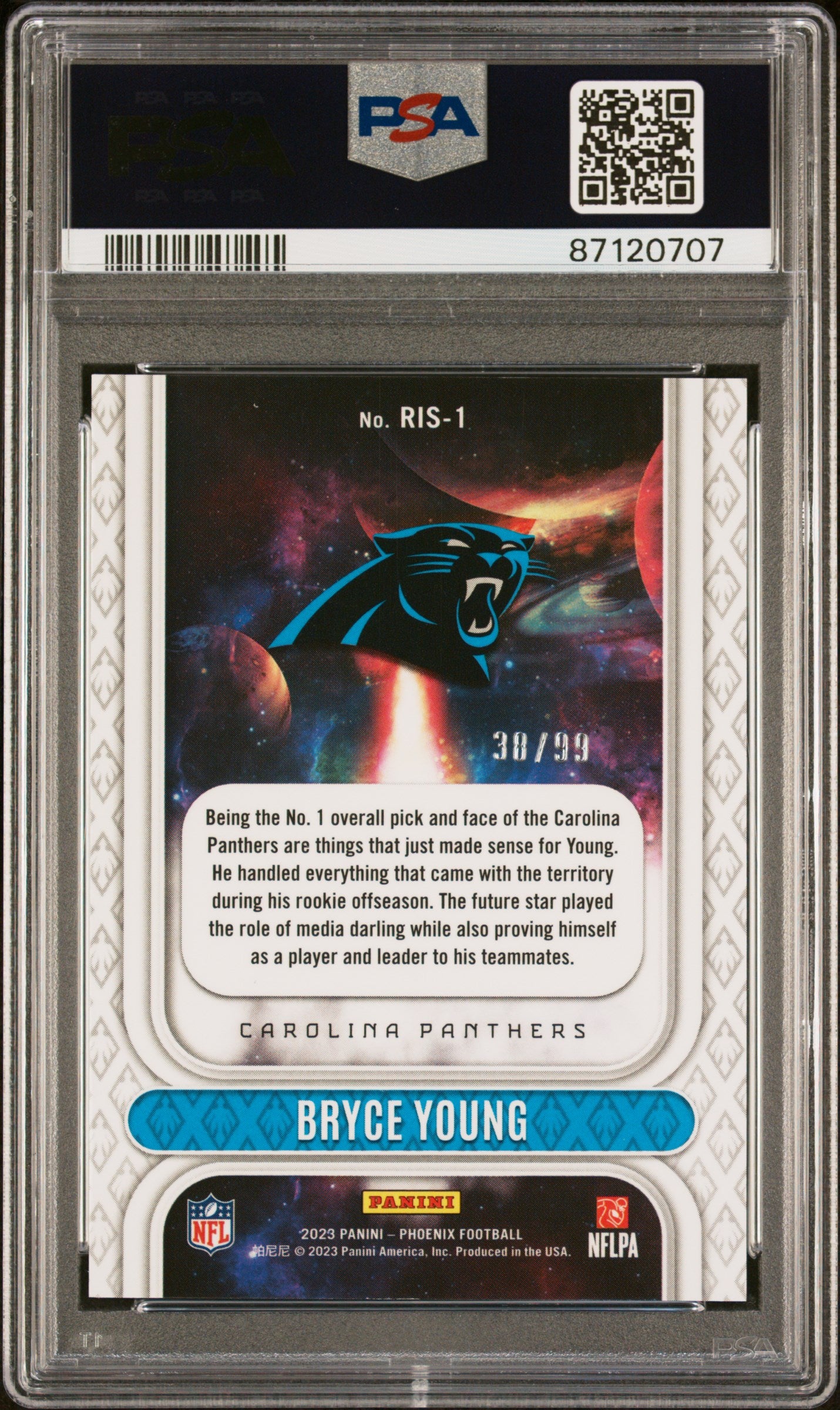 2023 Panini Phoenix Rookie Rising Bryce Young #RIS1 Orange PSA 10