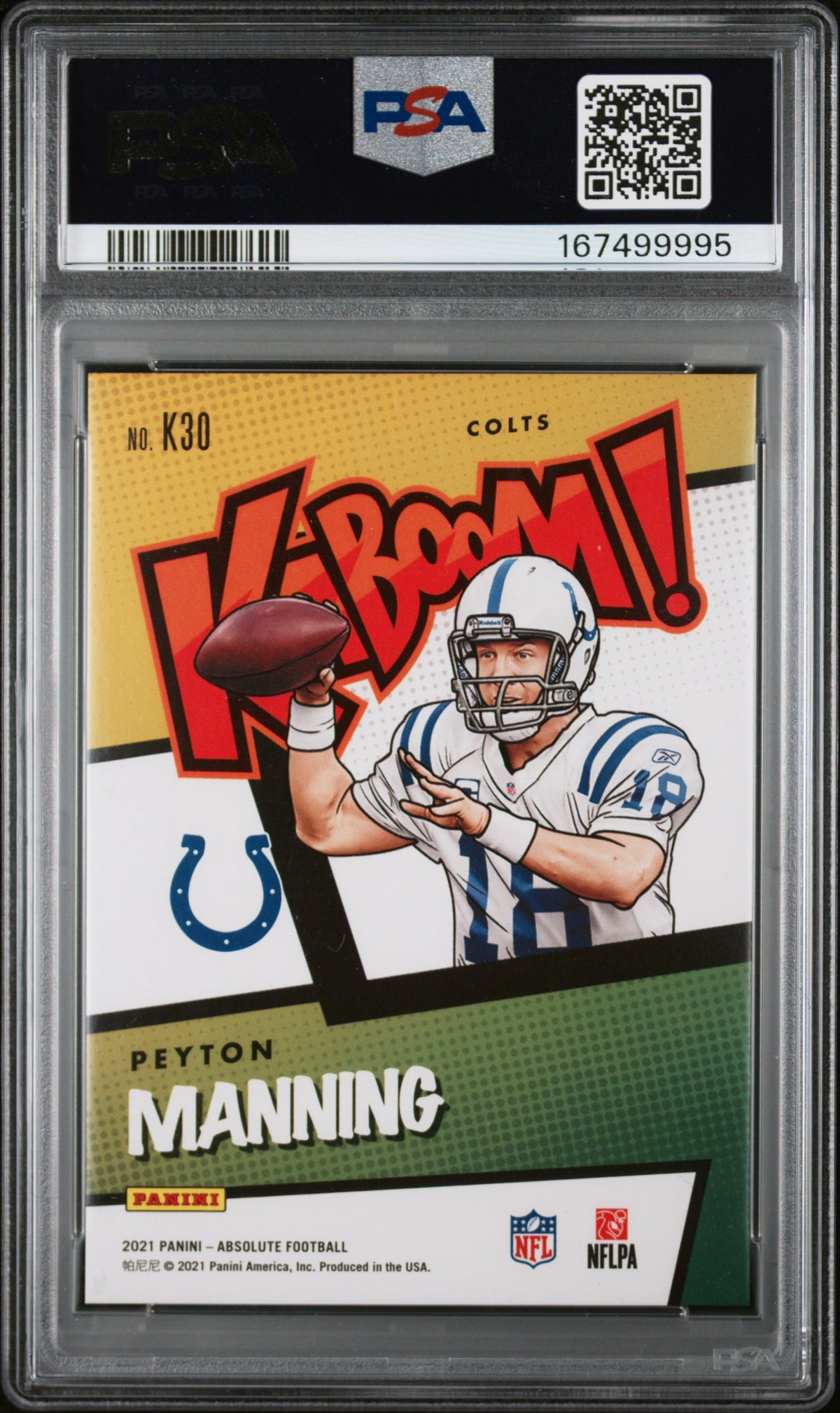 2021 Absolute Peyton Manning Kaboom! PSA 9