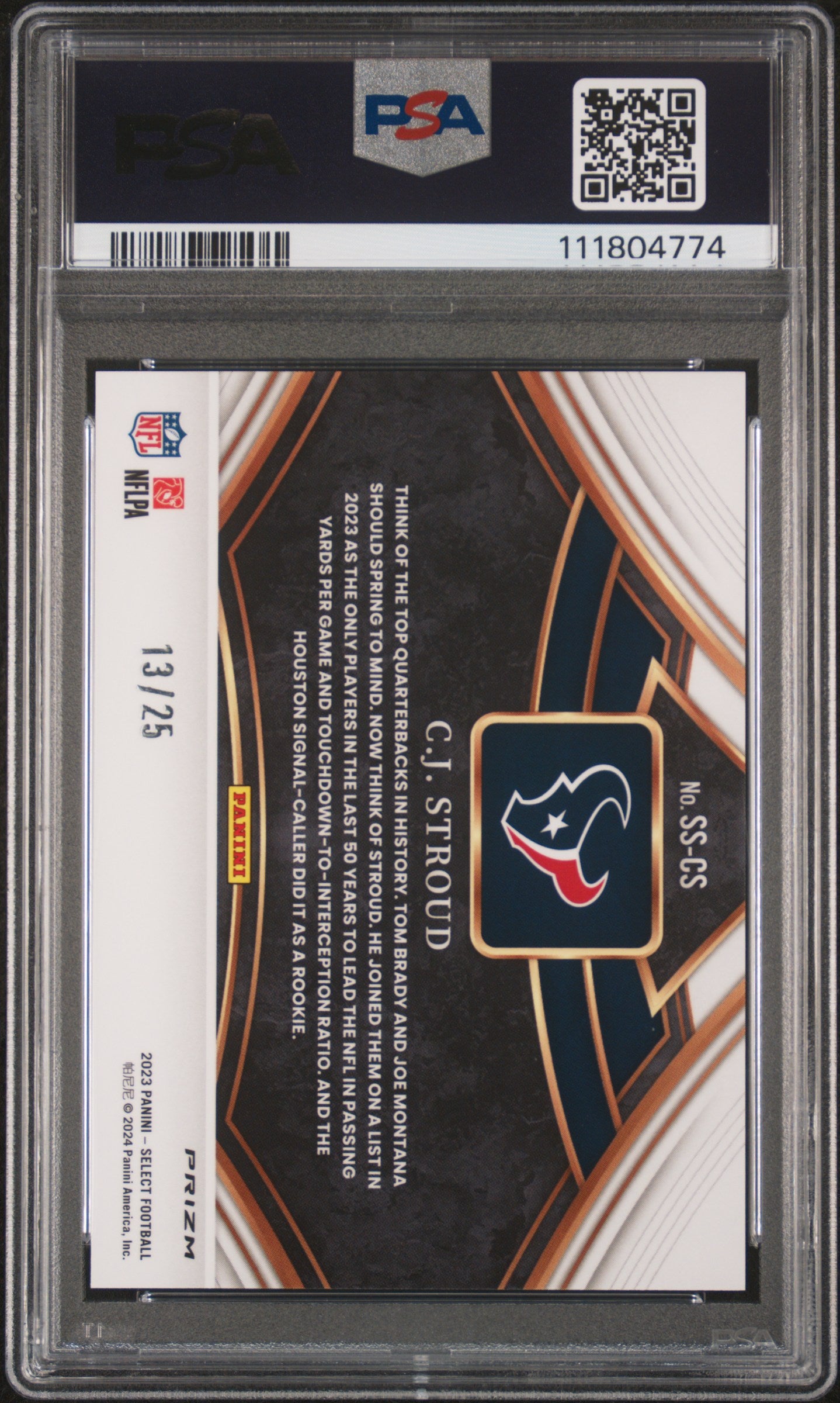 2023 Panini Select Snapshots CJ Stroud #SSCS Tie Dye Prizm PSA 9
